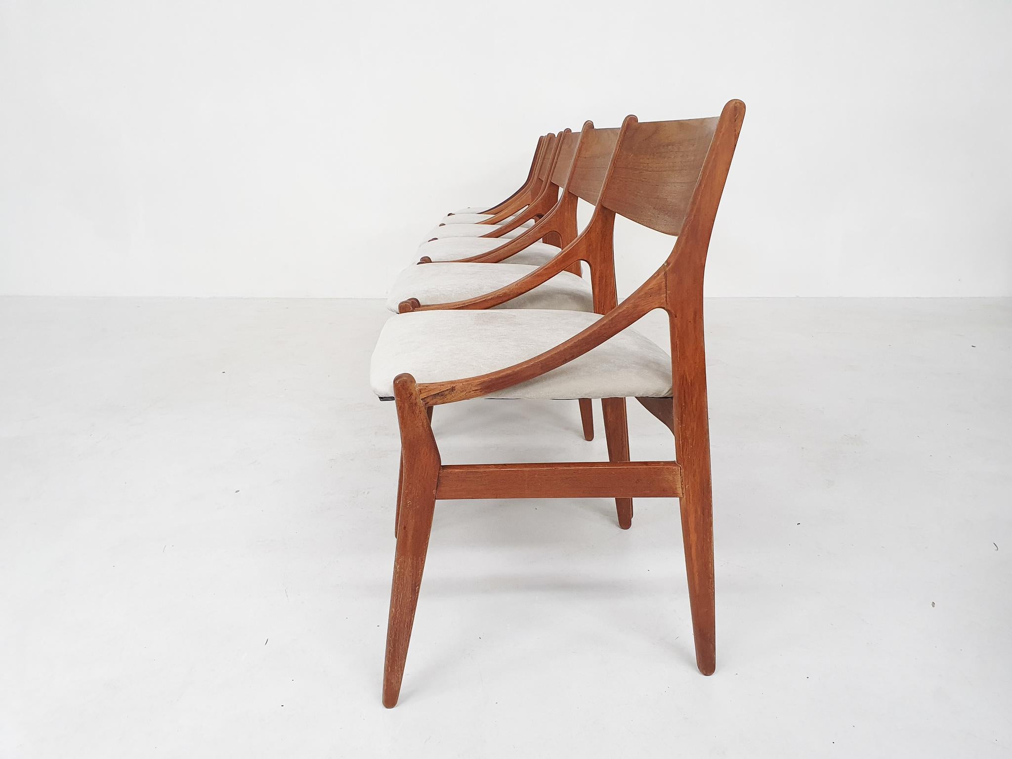 Set of Six Chairs by H. Vestervig Eriksen for BRDR Tromborg, Denmark, 1955 1