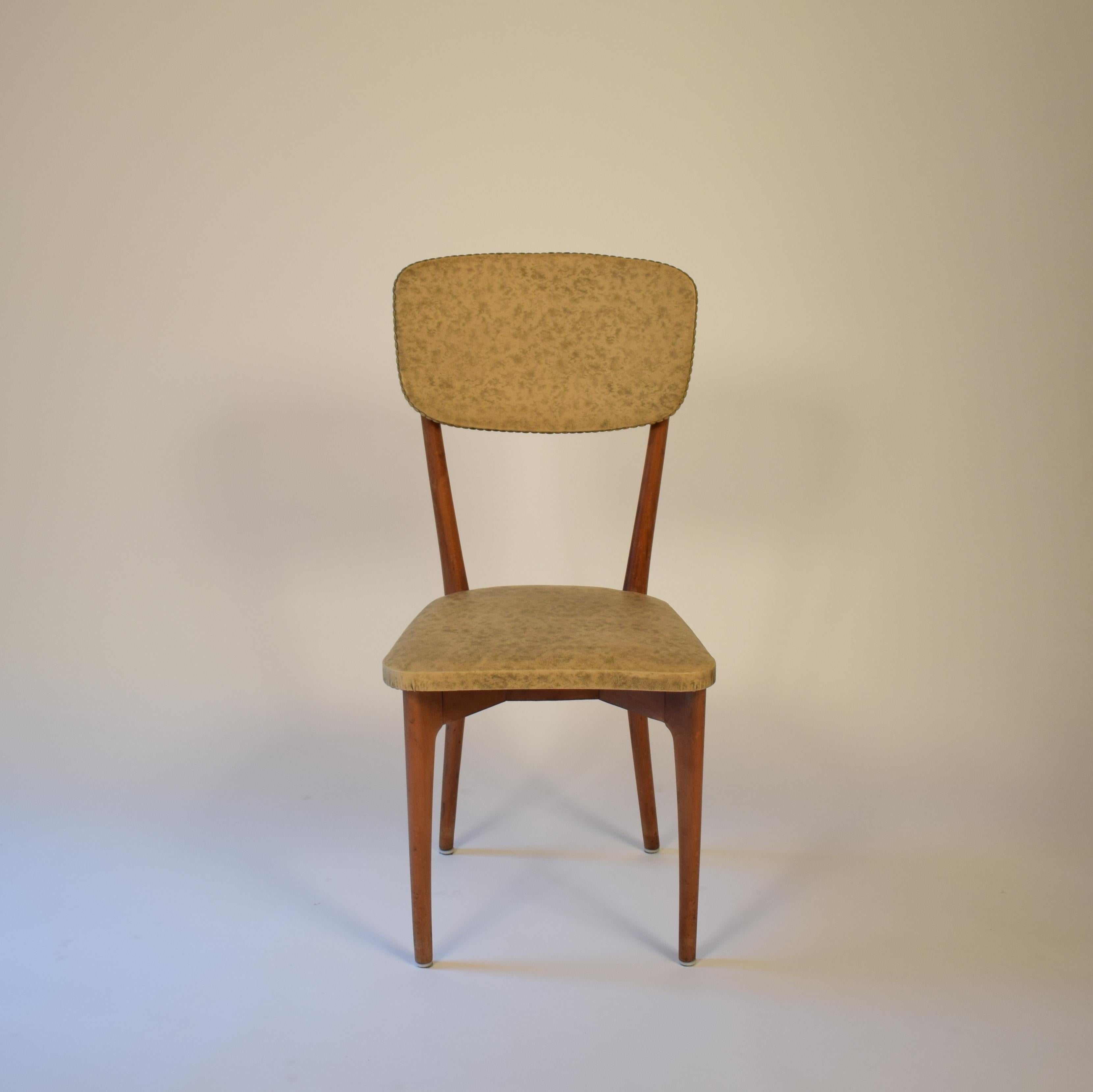 Italian Set of Six Chairs by Ico Parisi Model 