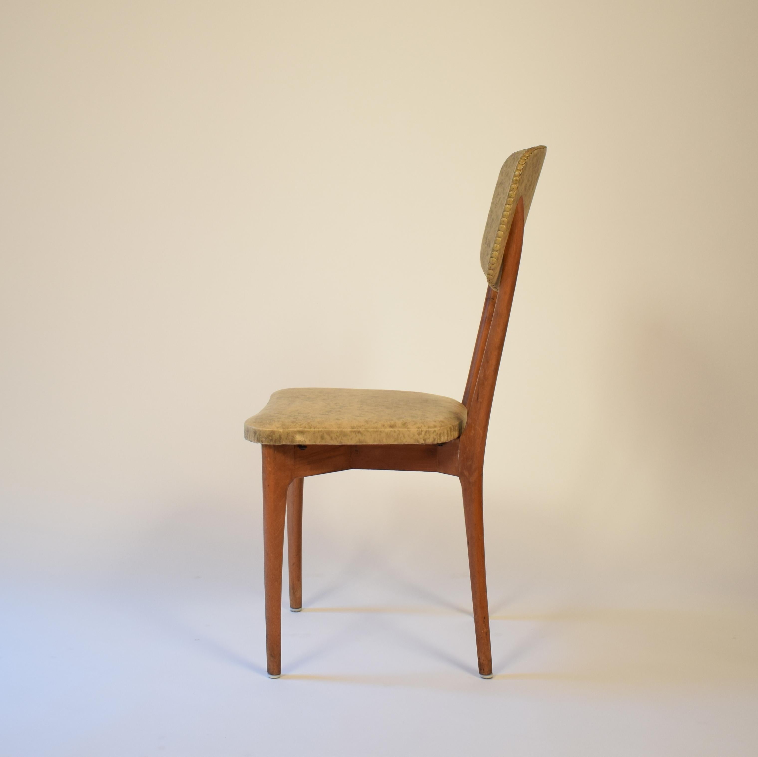 Beech Set of Six Chairs by Ico Parisi Model 