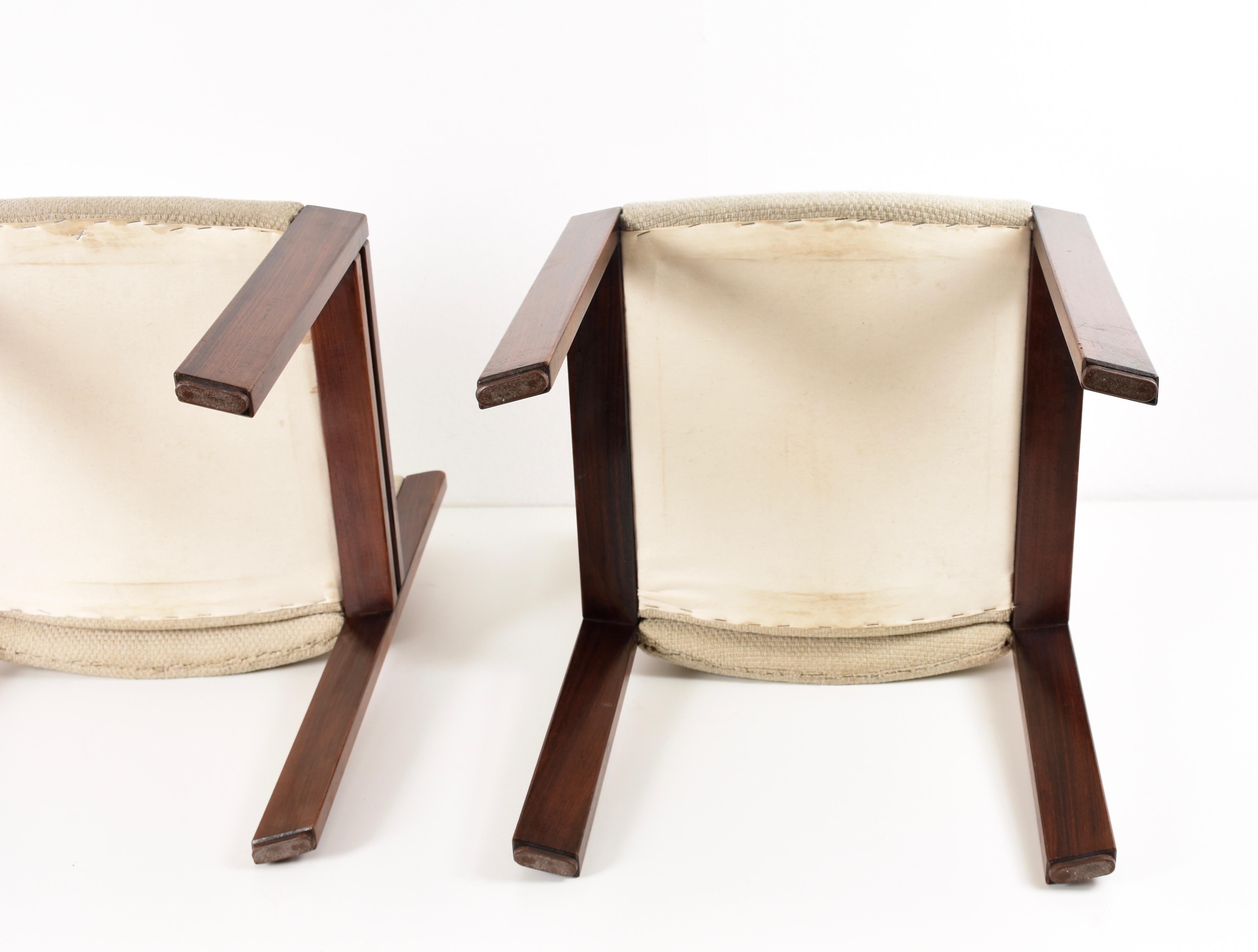 Set of Six Chairs by Joe Colombo for Pozzi, Solid wood, Italy 1965s 5