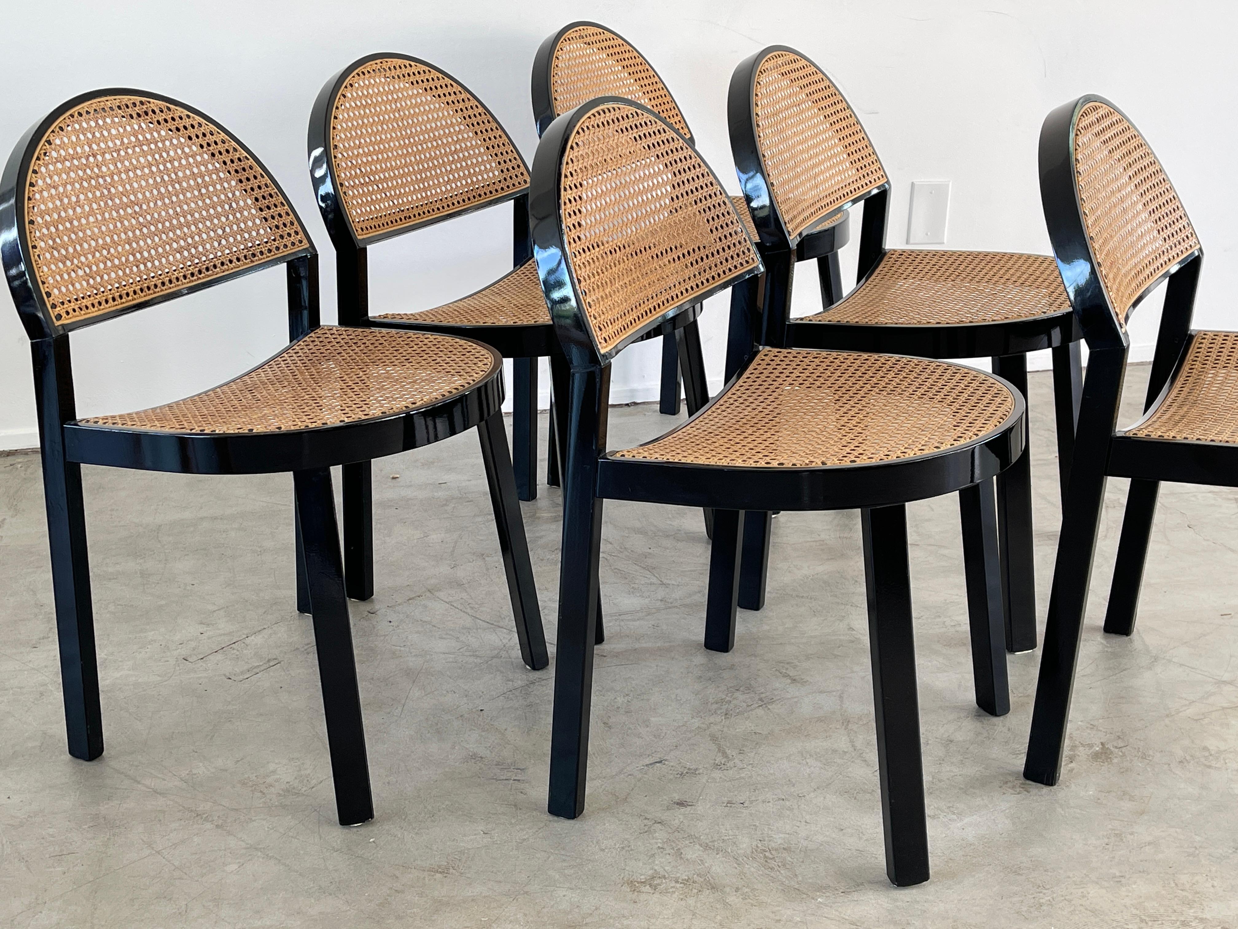 Italian Set of Six Chairs by Jonathan De Pas & Donato D'urbino