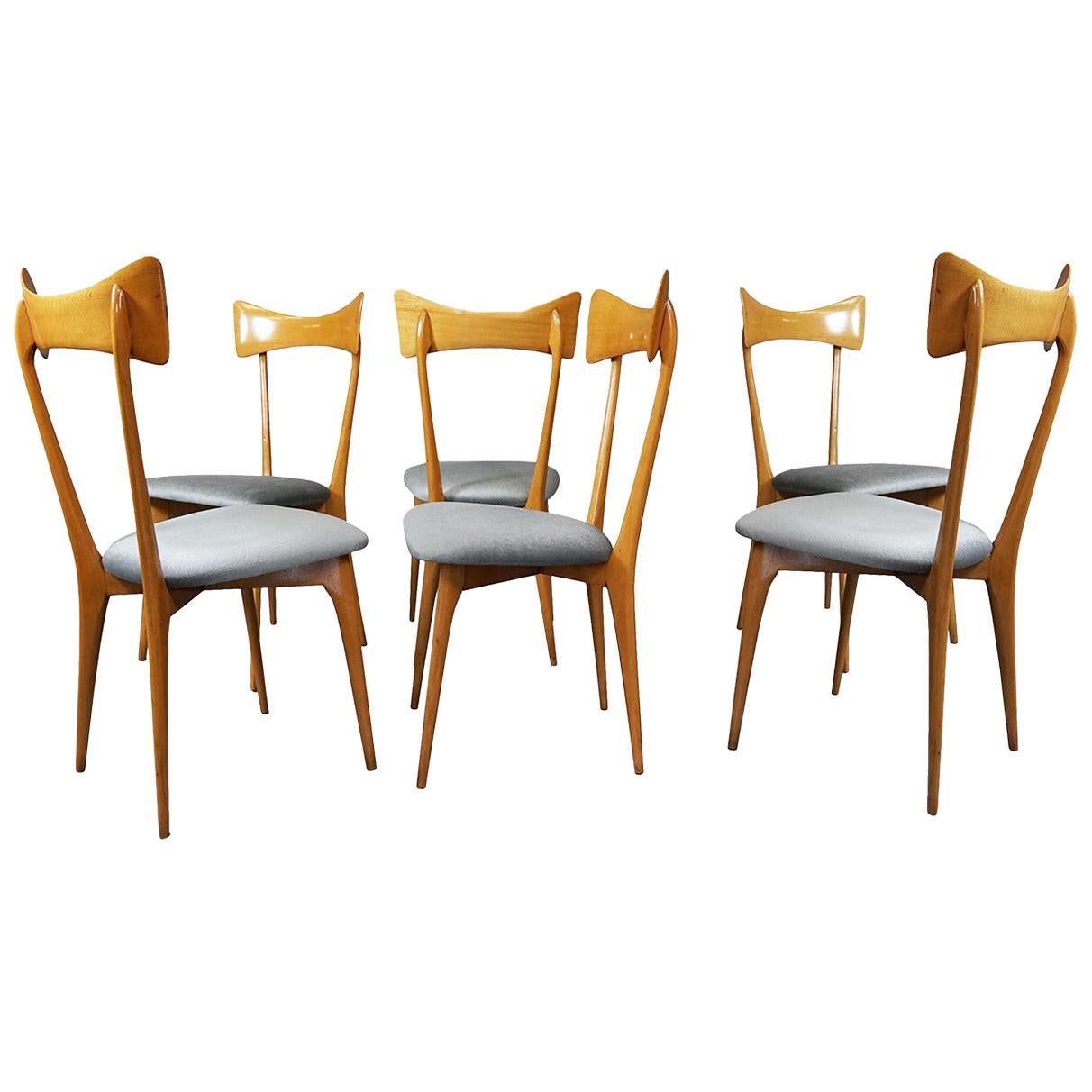 Set of Six Chairs by Luisa & Ico Parisi, Colombo Cantú, Italy, 1945