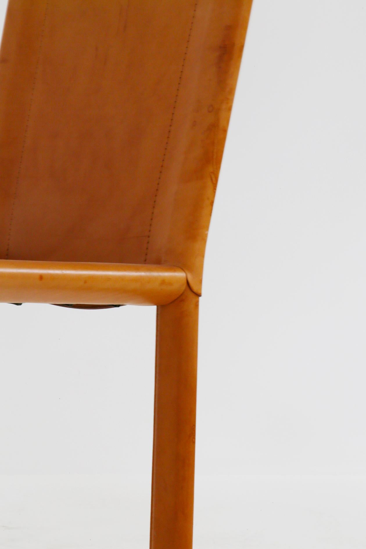 Set of Six Chairs by Matteograssi in Leather Model 
