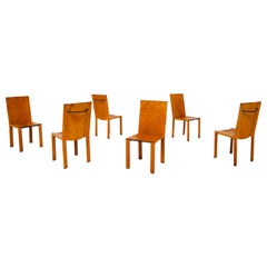 Set of Six Chairs by Matteograssi in Leather Model "Carol" from 1980s, Italy