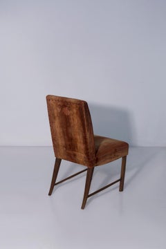 Set of six chairs by Paolo Buffa with original velvet fabric of the period