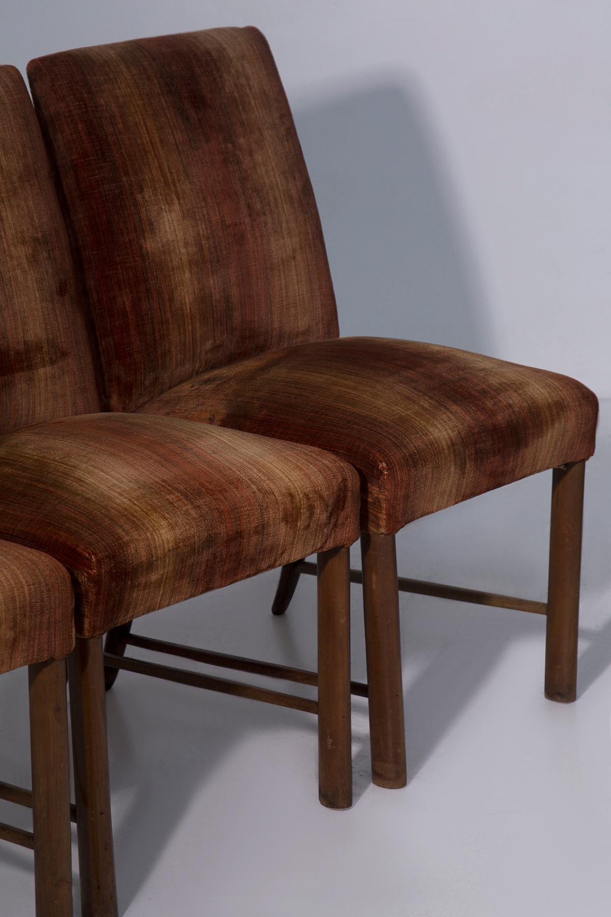 Set of six chairs by Paolo Buffa with original velvet fabric of the period im Angebot 1