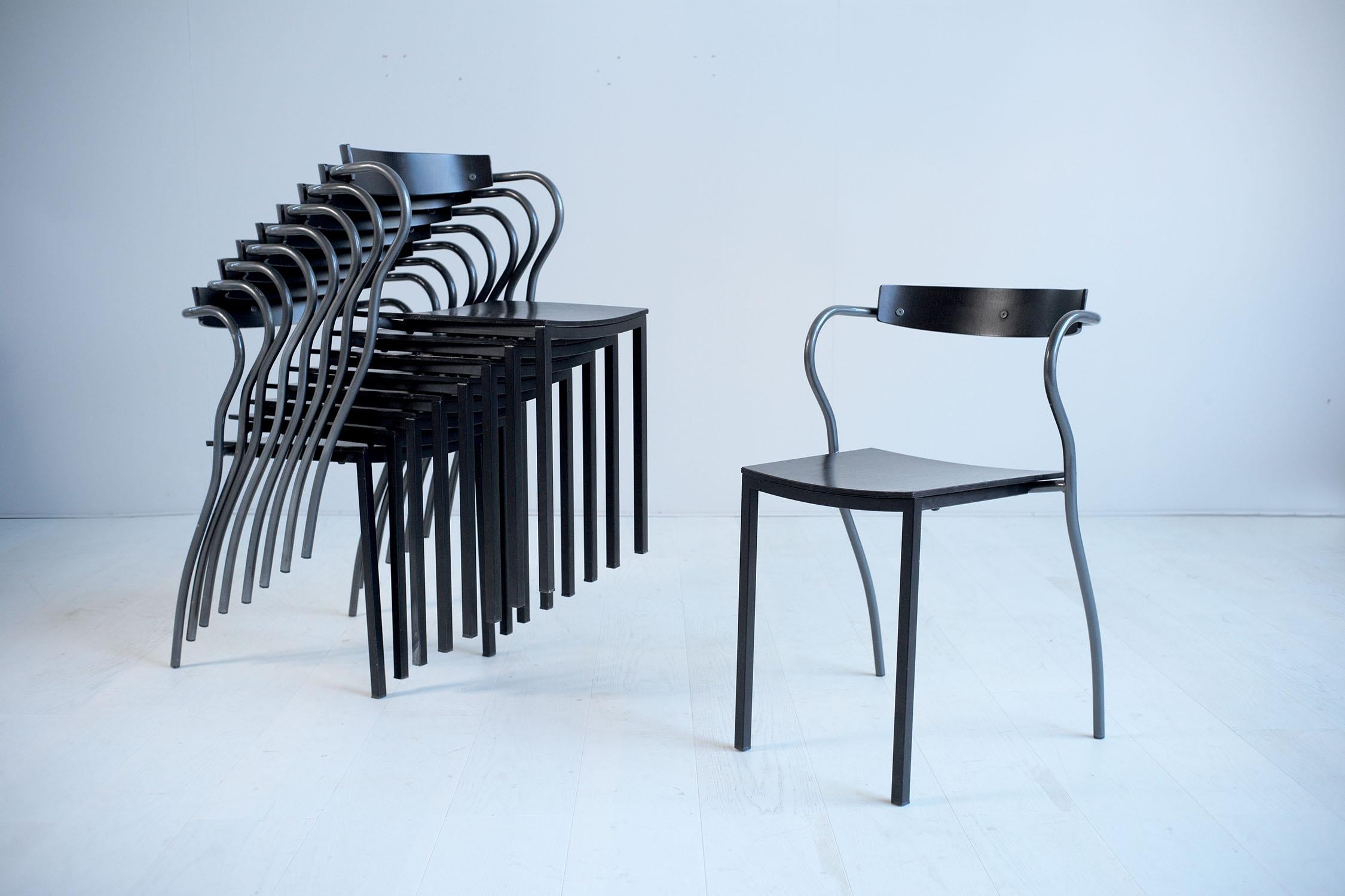 Modern Set of six Chairs by Pascal Mourgue Rio for Artelano, France, 1991