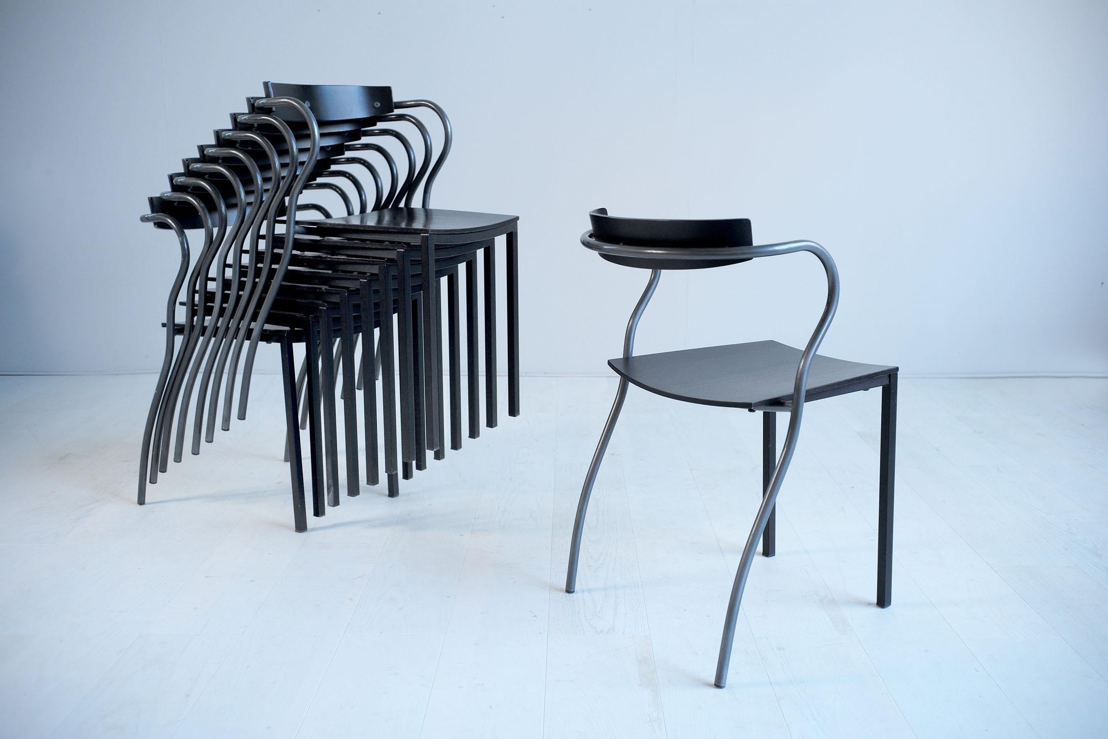 French Set of six Chairs by Pascal Mourgue Rio for Artelano, France, 1991