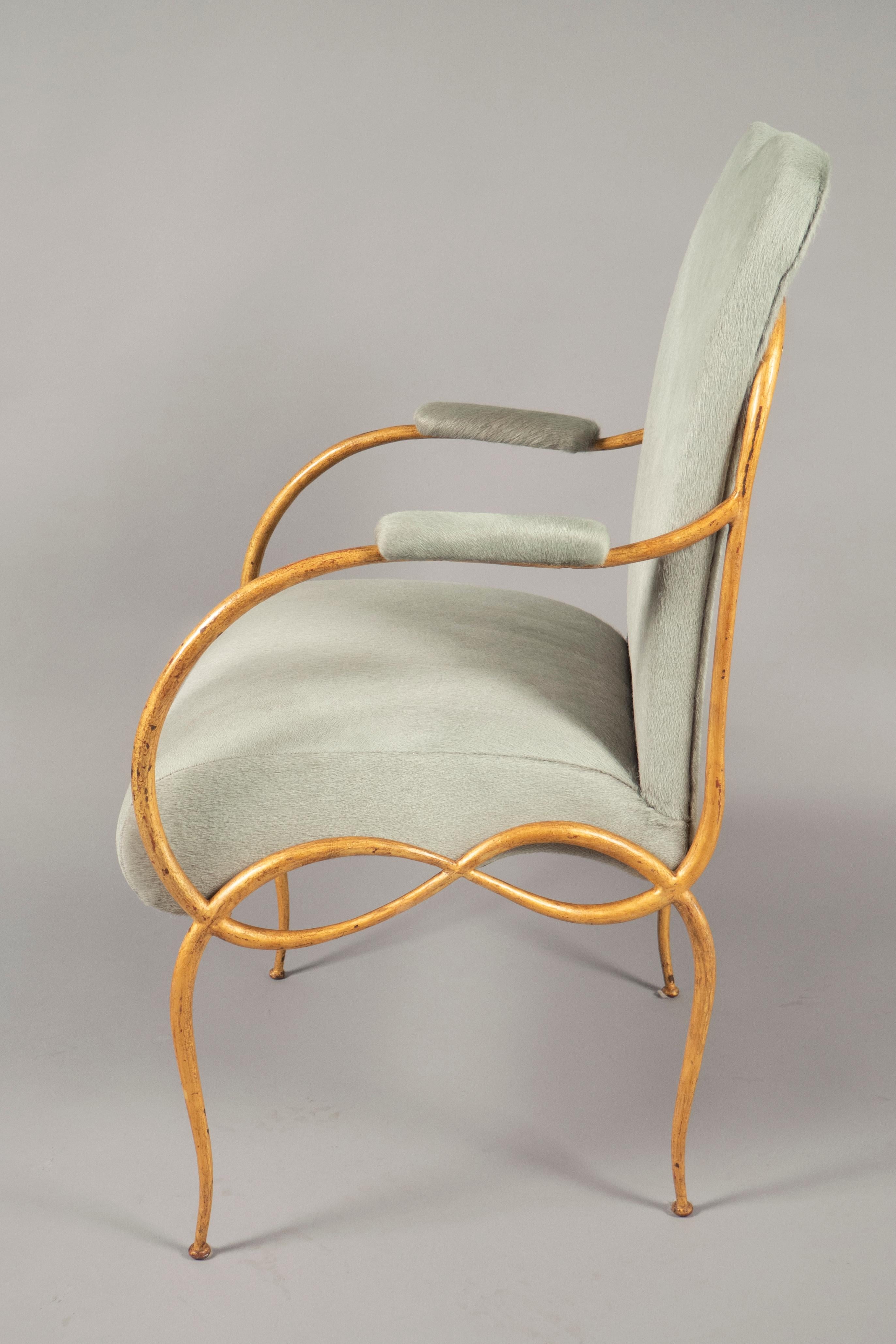 French Set of Six Chairs by Rene Drouet, France, circa 1936