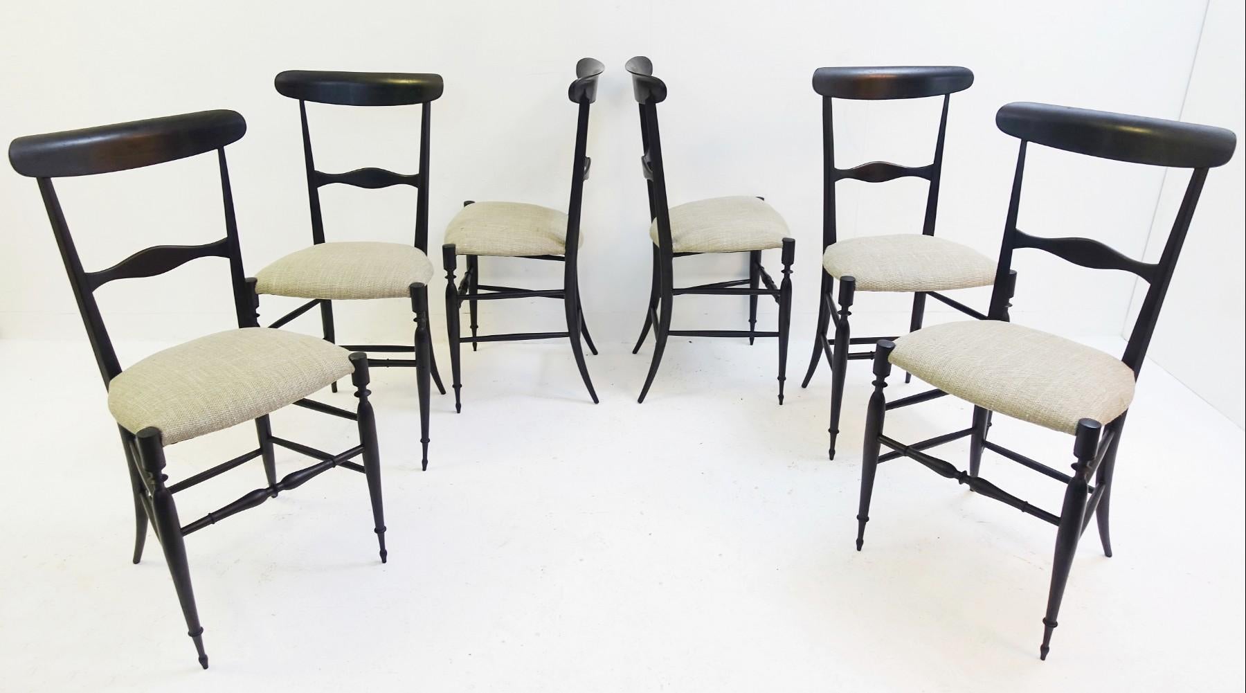 Set of six chairs by Rinaldo Levaggi.
 
