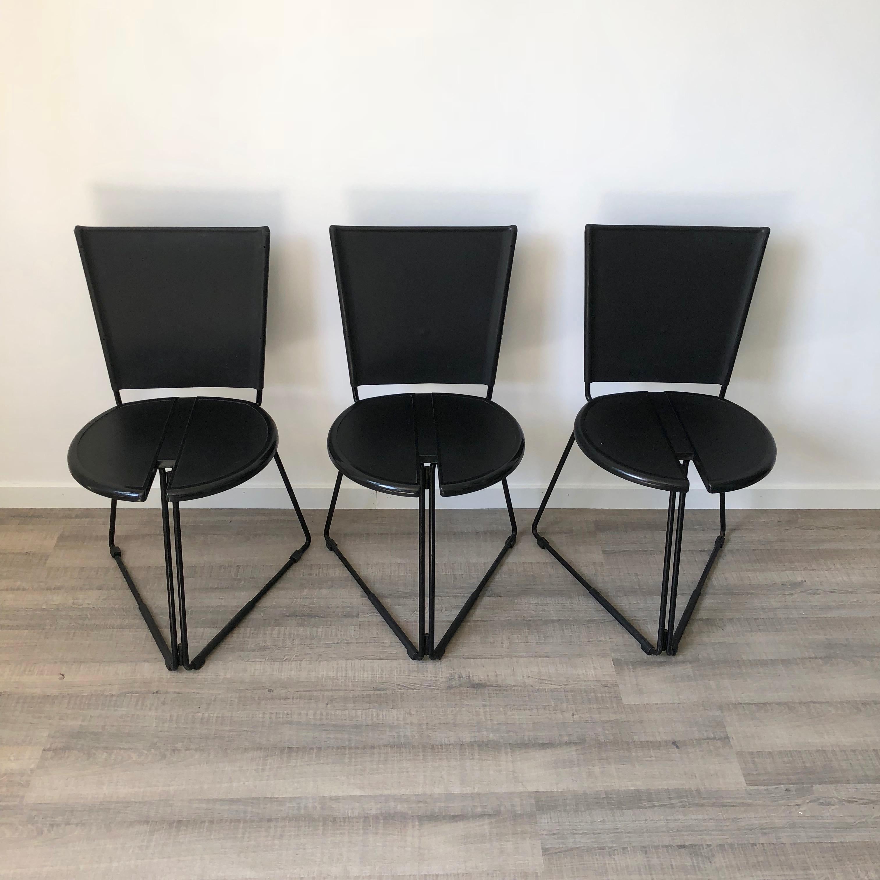 Set of Six Chairs by the Italian Gaspare Cairoli for Seccose, 1985 In Good Condition In Rome, IT
