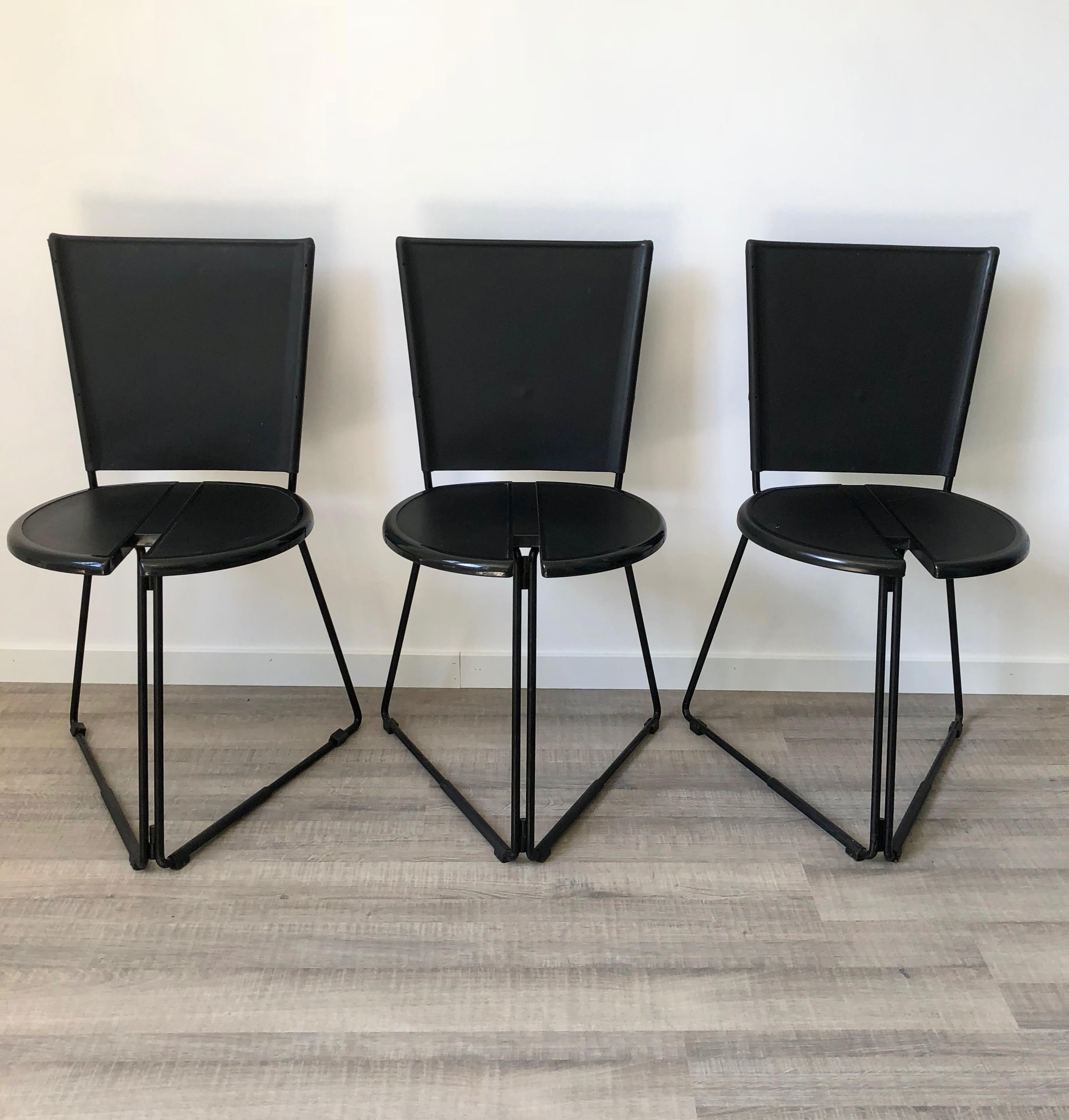 Late 20th Century Set of Six Chairs by the Italian Gaspare Cairoli for Seccose, 1985