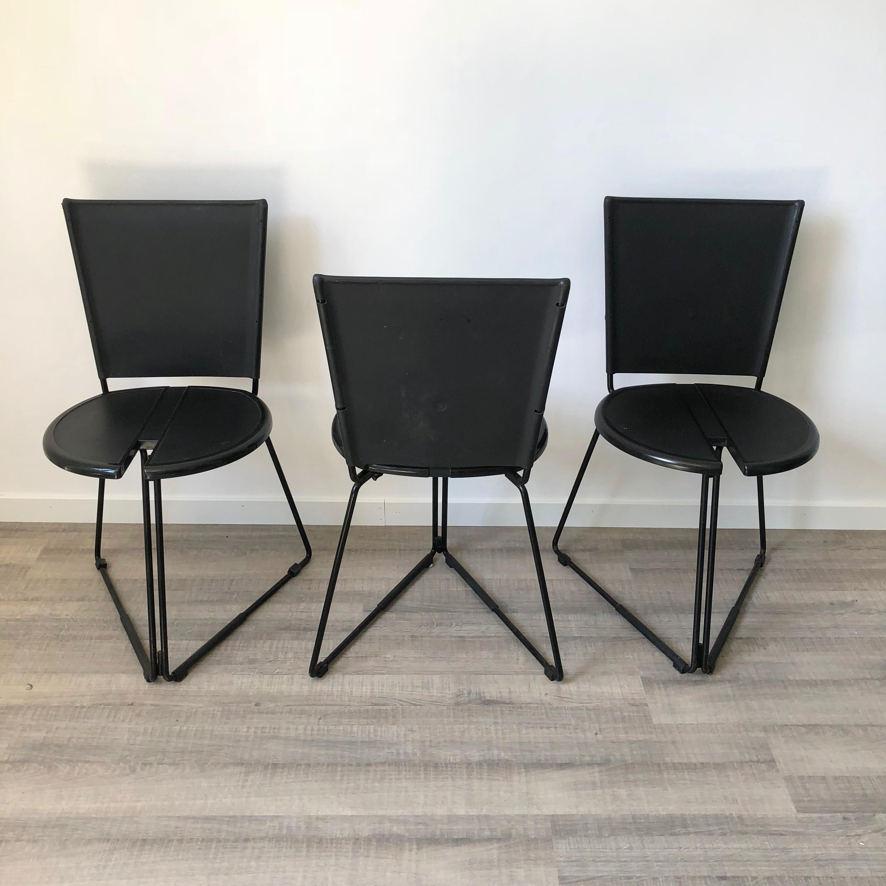 Metal Set of Six Chairs by the Italian Gaspare Cairoli for Seccose, 1985