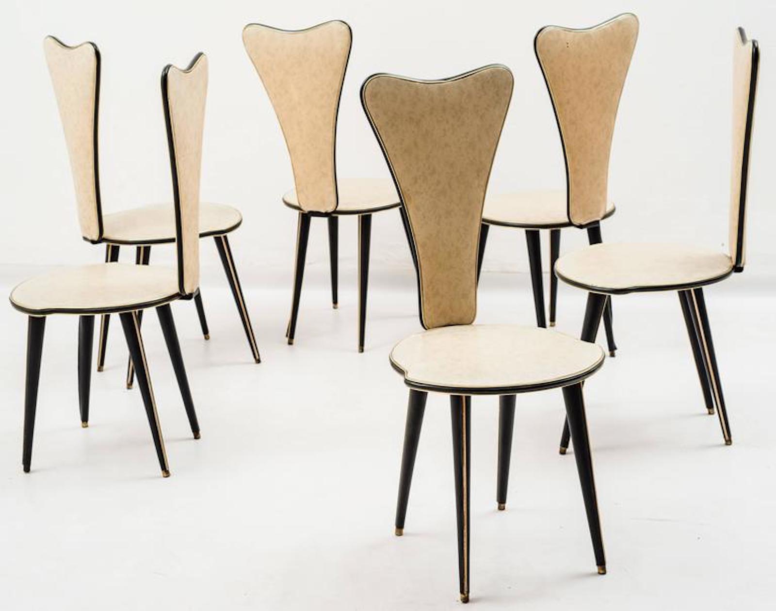 Italian Set of Six Chairs by Umberto Mascagni, 1950s For Sale