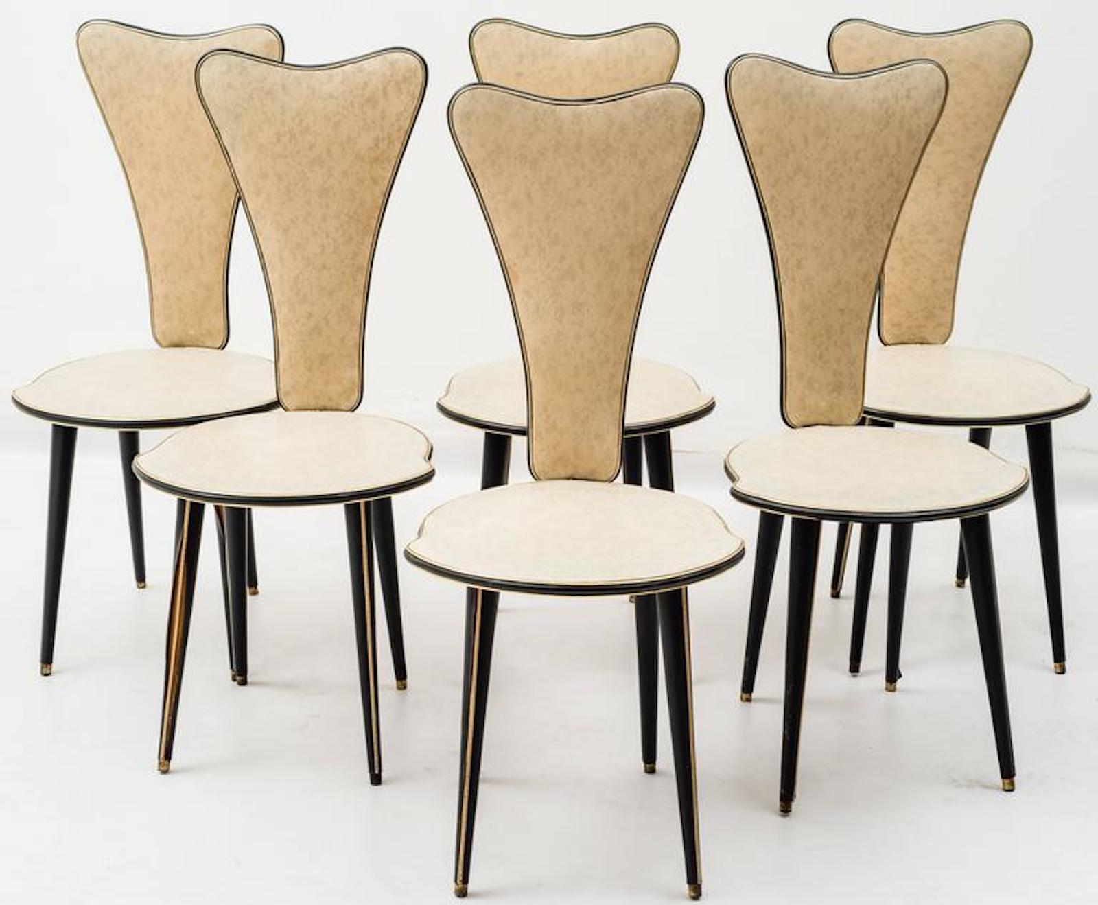 Mid-20th Century Set of Six Chairs by Umberto Mascagni, 1950s For Sale