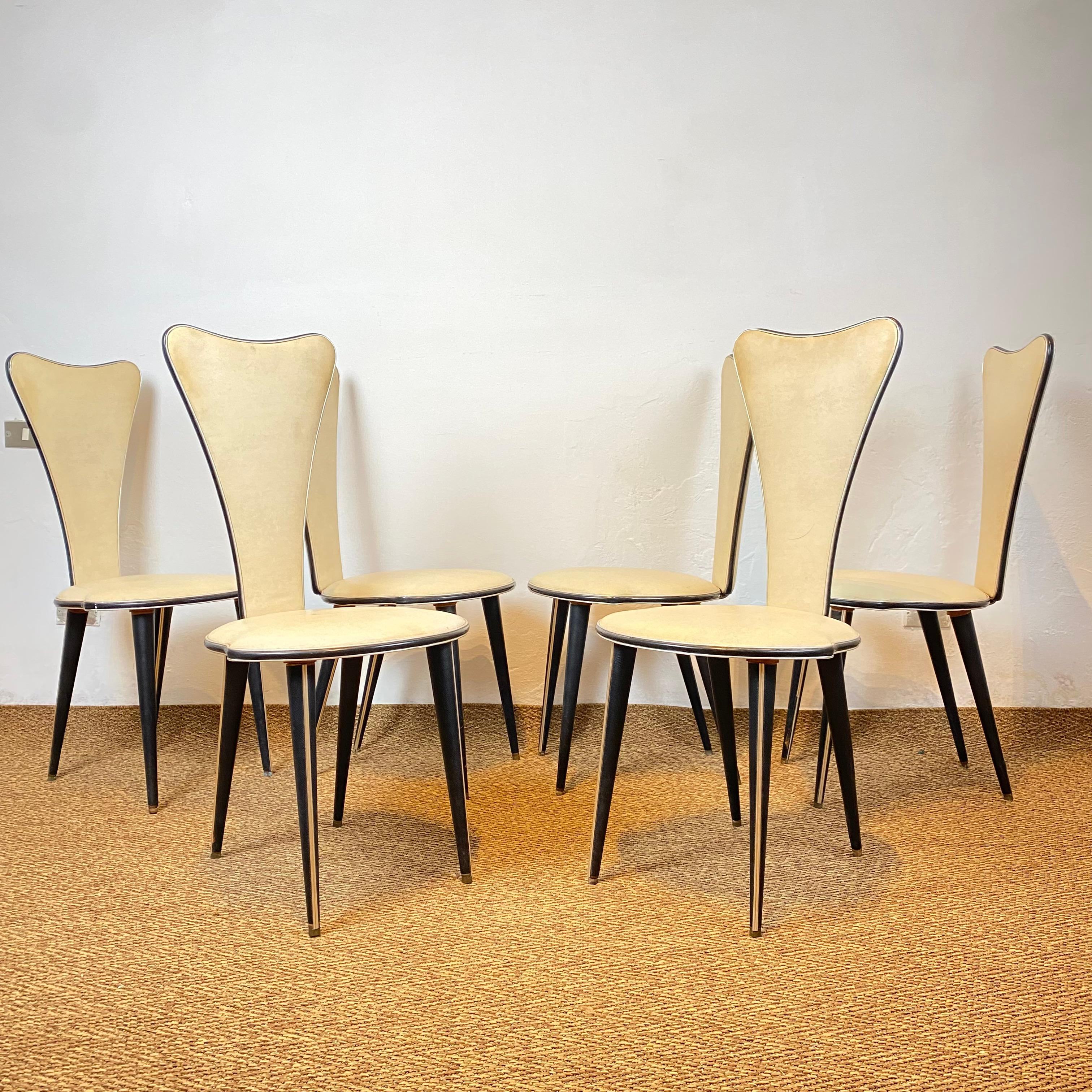 Aluminum Set of Six Chairs by Umberto Mascagni, 1950s
