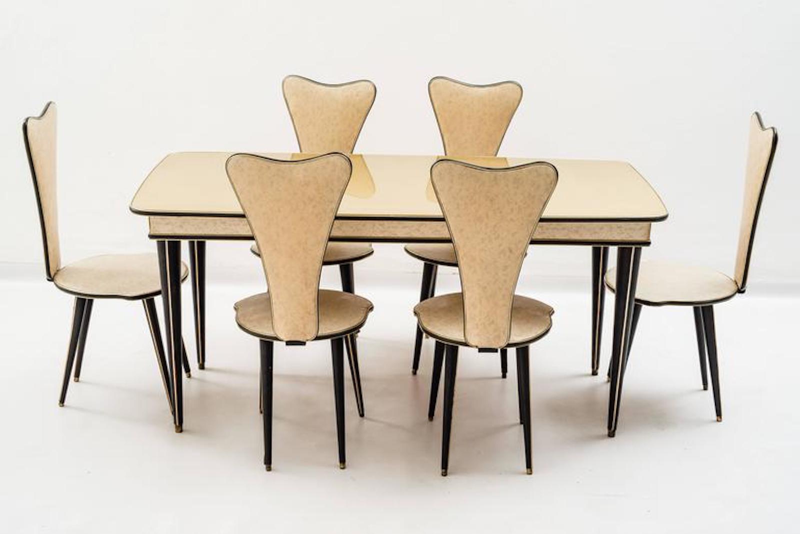 Set aus sechs Stühlen von Umberto Mascagni, 1950er Jahre im Angebot 2