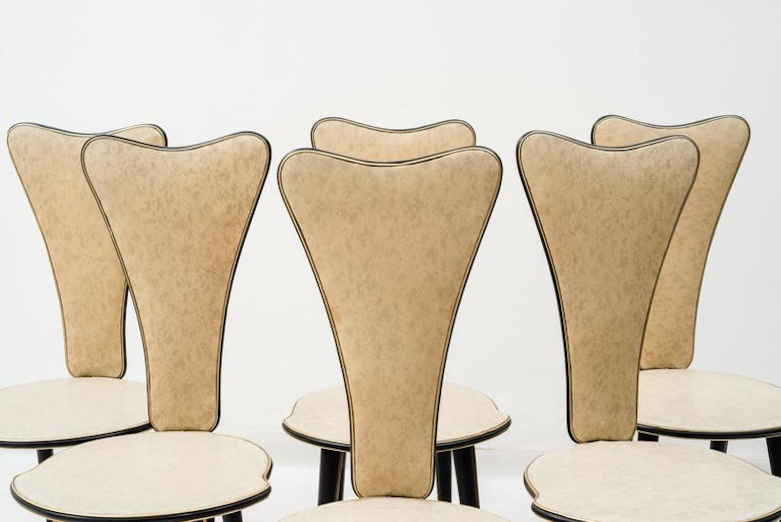 Set aus sechs Stühlen von Umberto Mascagni, 1950er Jahre im Angebot 3
