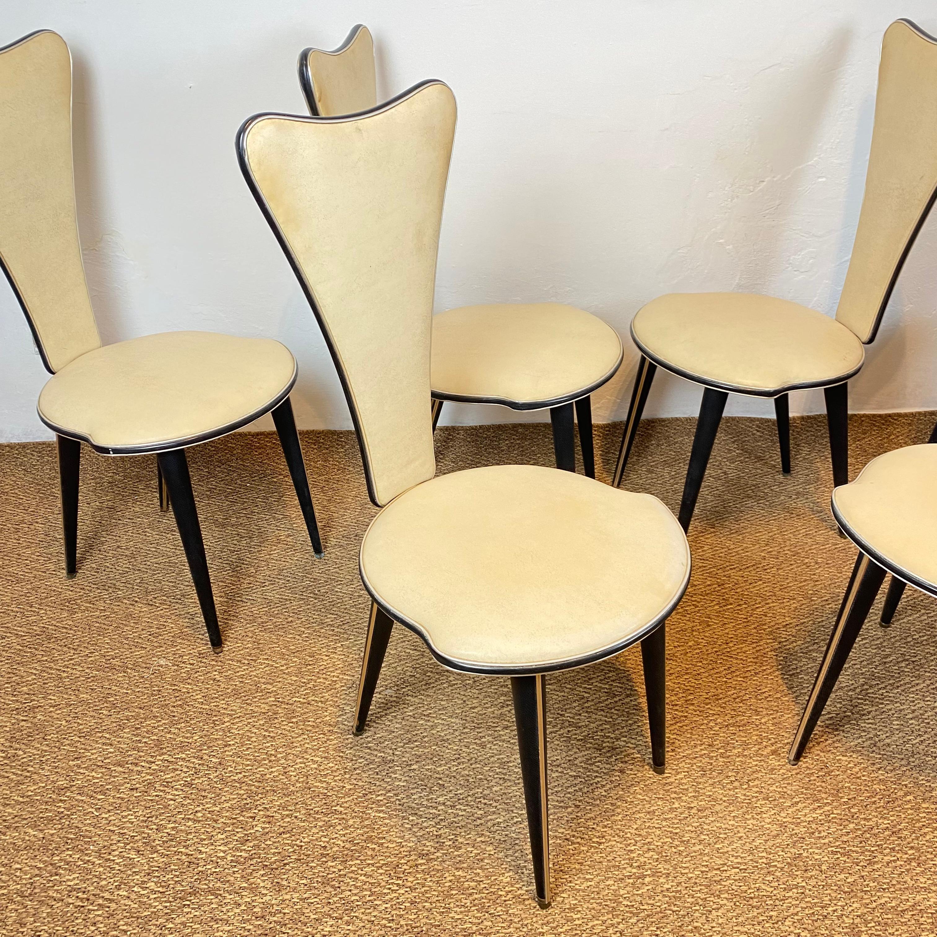 Set of Six Chairs by Umberto Mascagni, 1950s 2