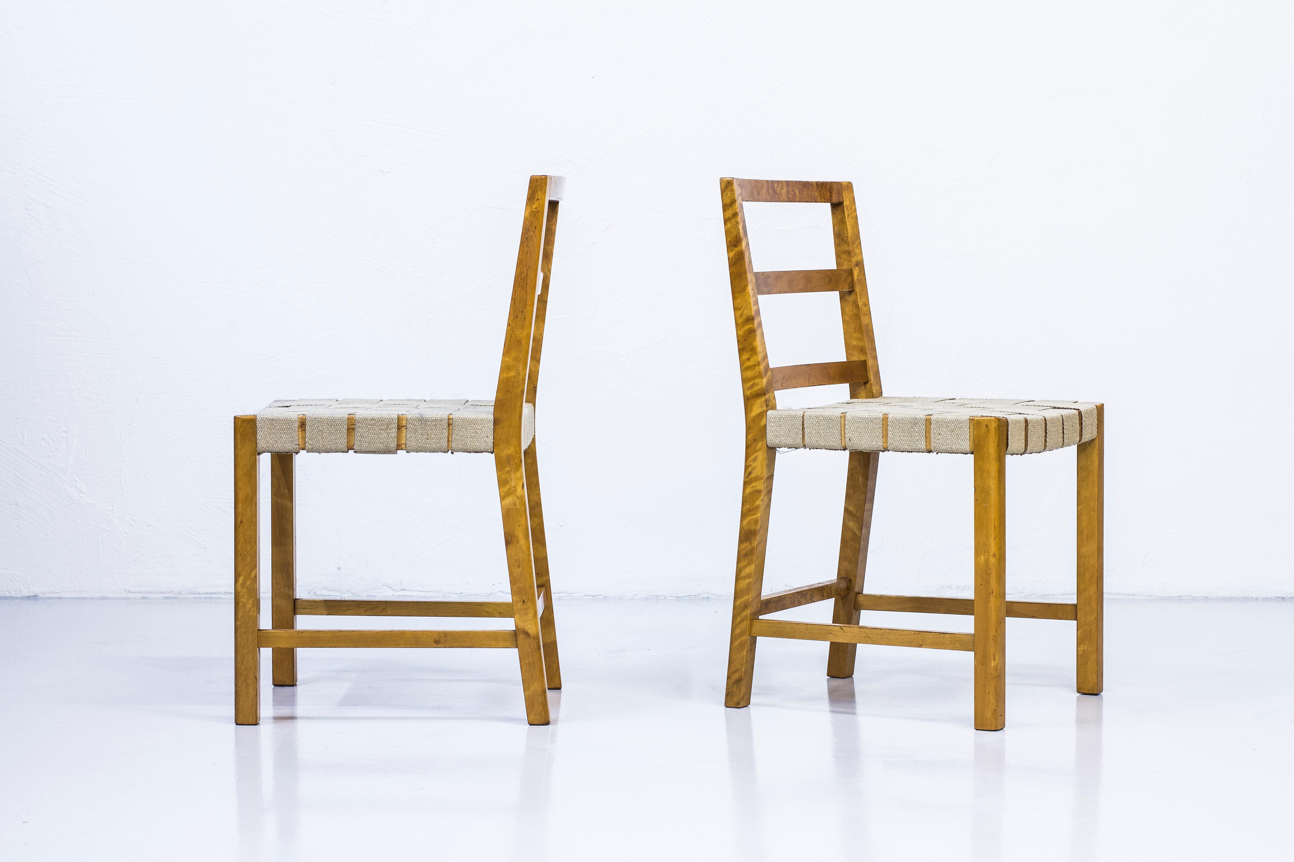 Set of Six Chairs by Uno Åhren for Gemla Fabrikers AB, Sweden, 1930s In Good Condition In Hägersten, SE