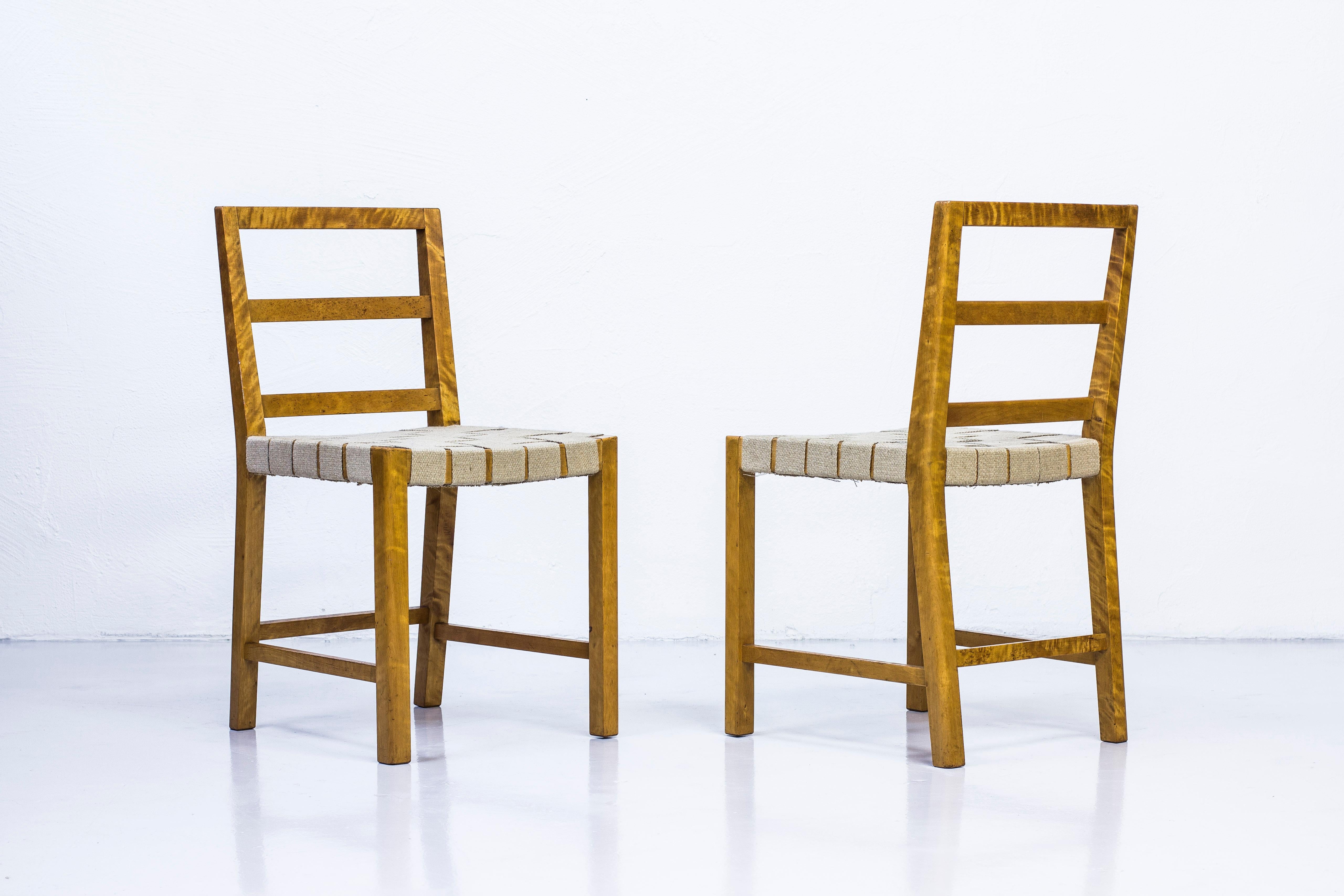 Mid-20th Century Set of Six Chairs by Uno Åhren for Gemla Fabrikers AB, Sweden, 1930s