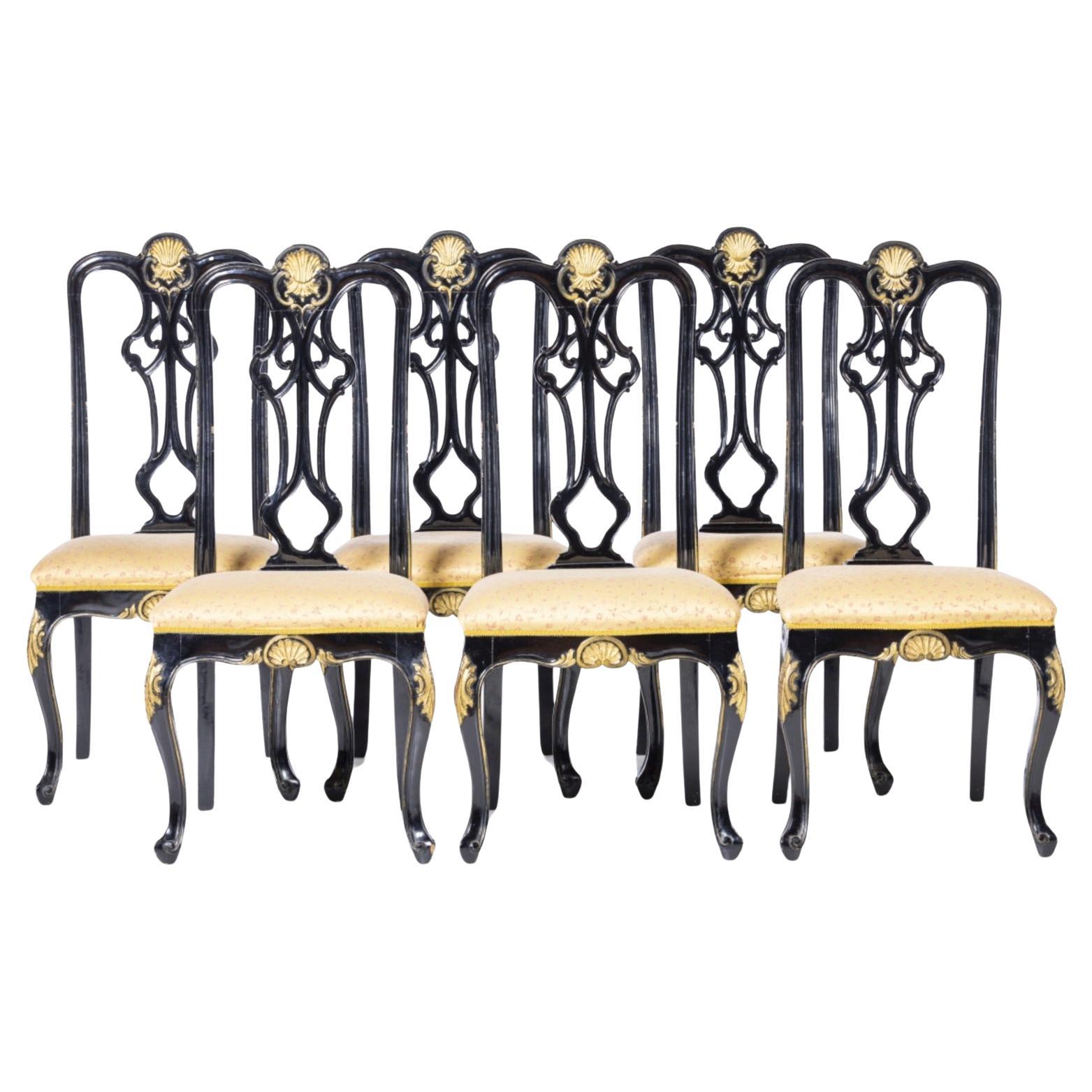 SET OF SIX CHAIRS  French, from the 20th century For Sale