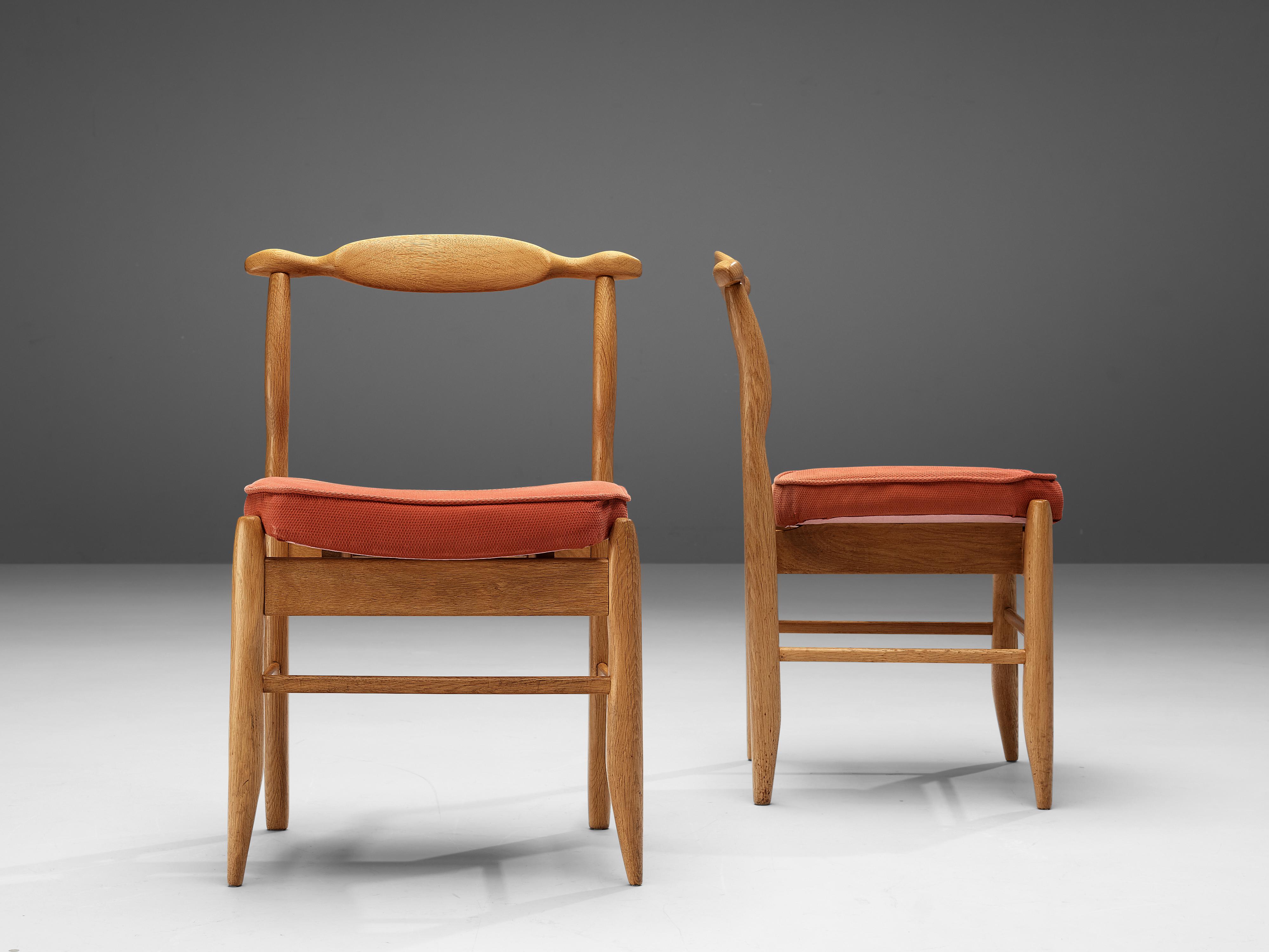 Guillerme & Chambron Set of Six 'Fumay' Dining Chairs in Oak  3