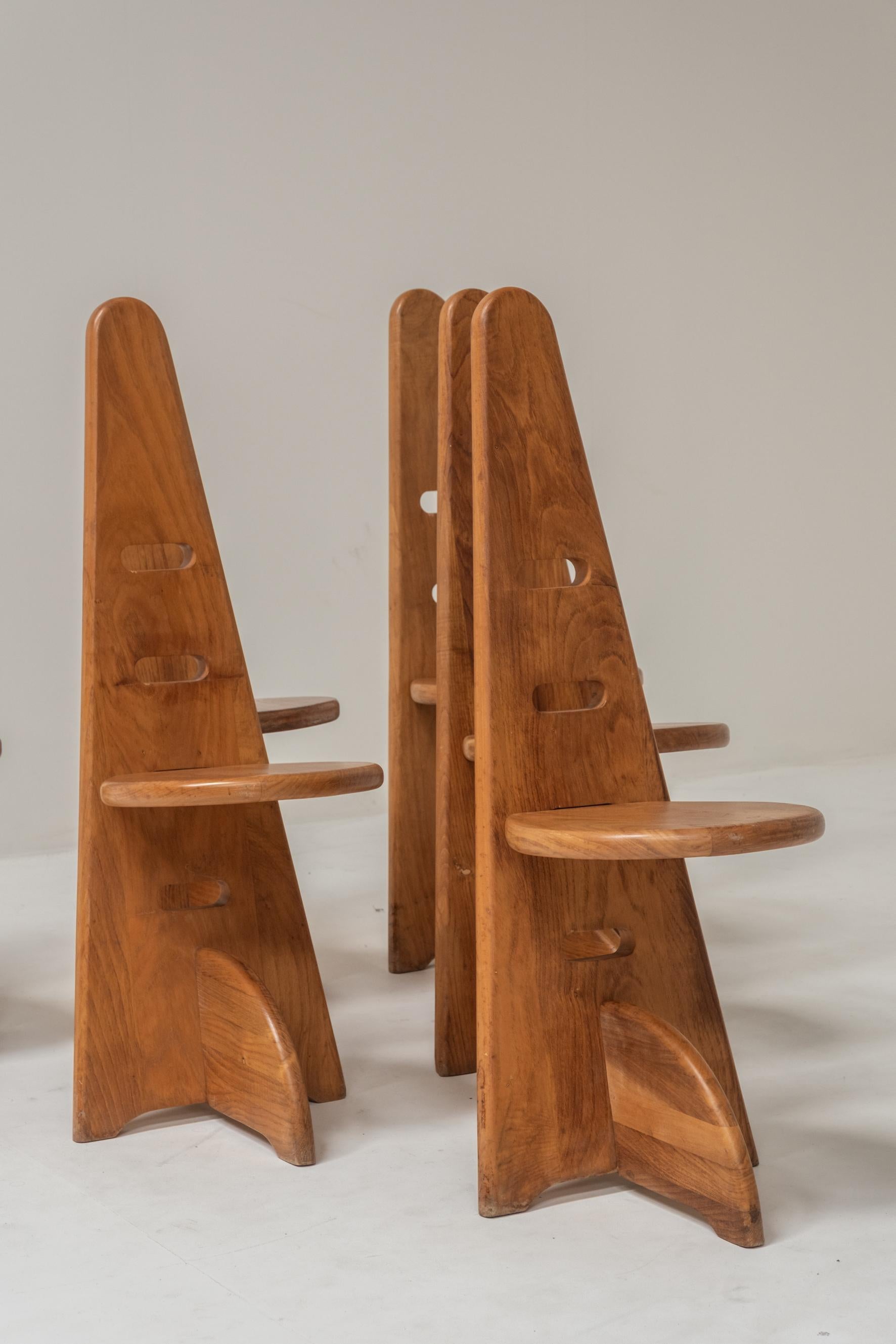 Juego de seis sillas de estilo Gijs Boelaars, altura de asiento regulable en venta 3