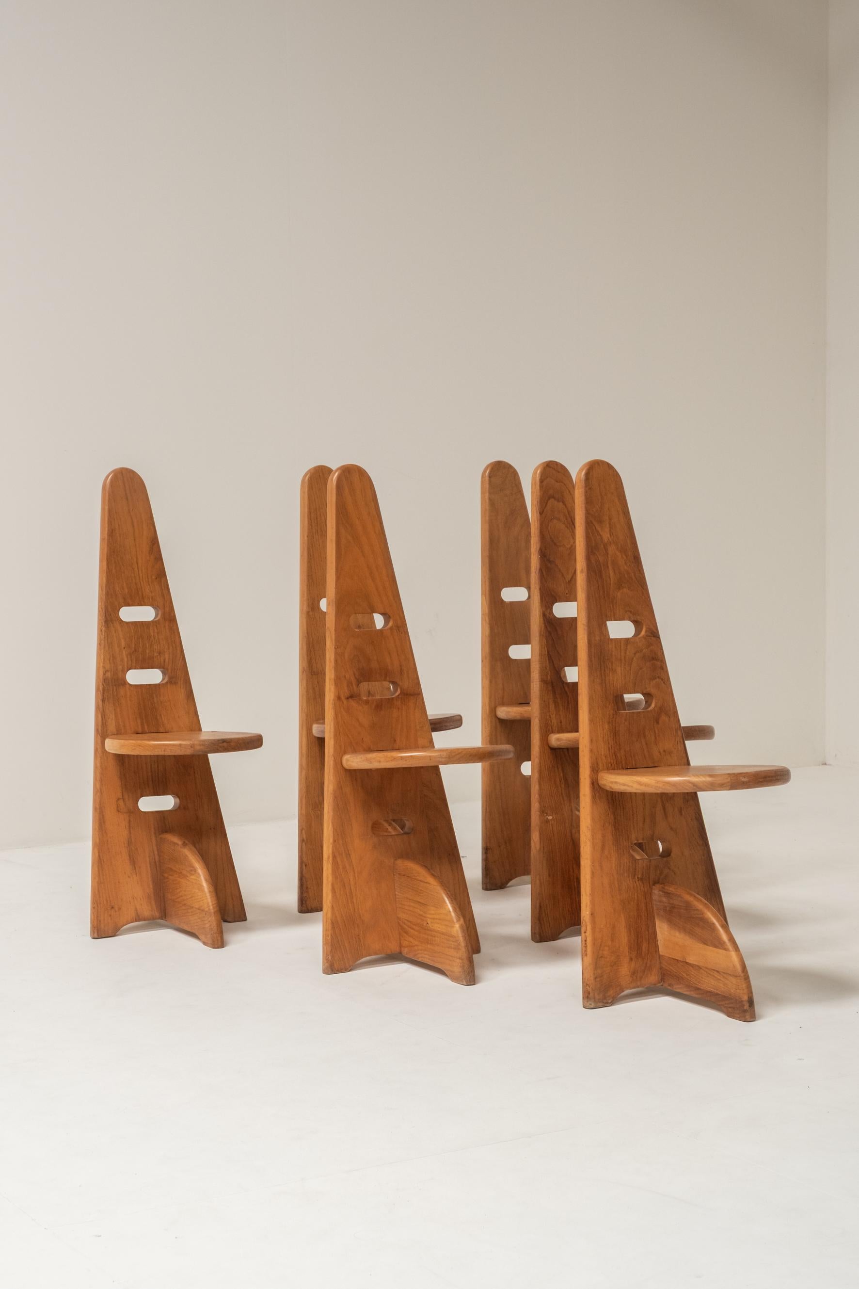 Juego de seis sillas de estilo Gijs Boelaars, altura de asiento regulable en venta 2