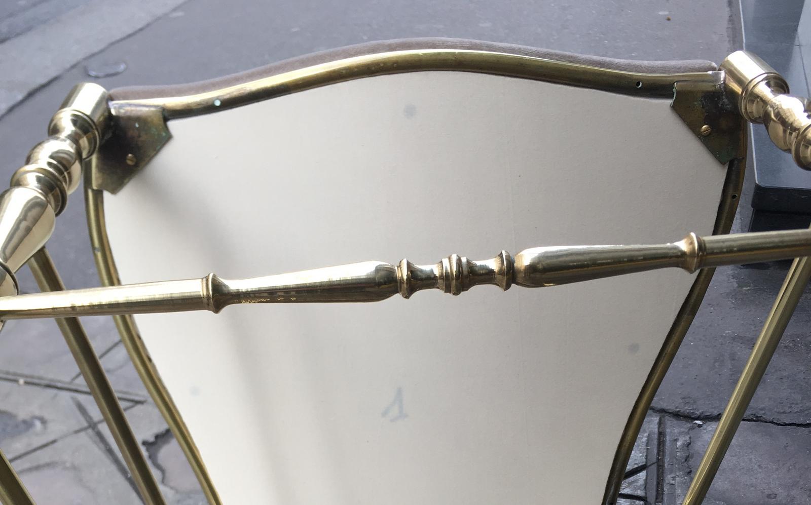 Set di sei sedie in ottone tornito e lucidato, Chiavari, Italia, circa 1960 In condizioni buone in vendita a Paris, FR