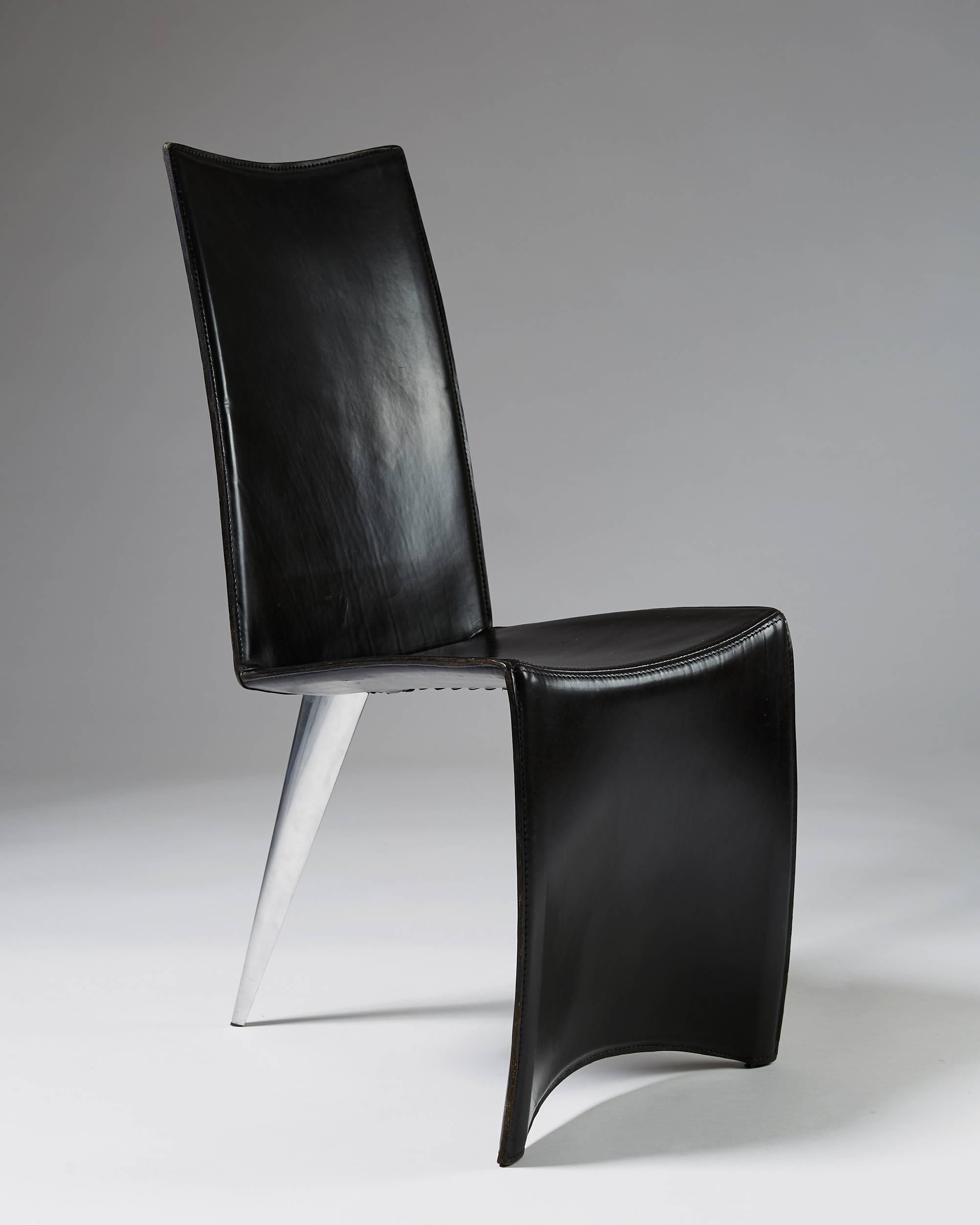 Scandinavian Modern Set of Six Chairs ‘J Serie Lang’ Designed by Philippe Starck for Aleph, Italy