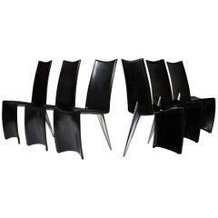 Set of Six Chairs ‘J Serie Lang’ Designed by Philippe Starck for Aleph, Italy