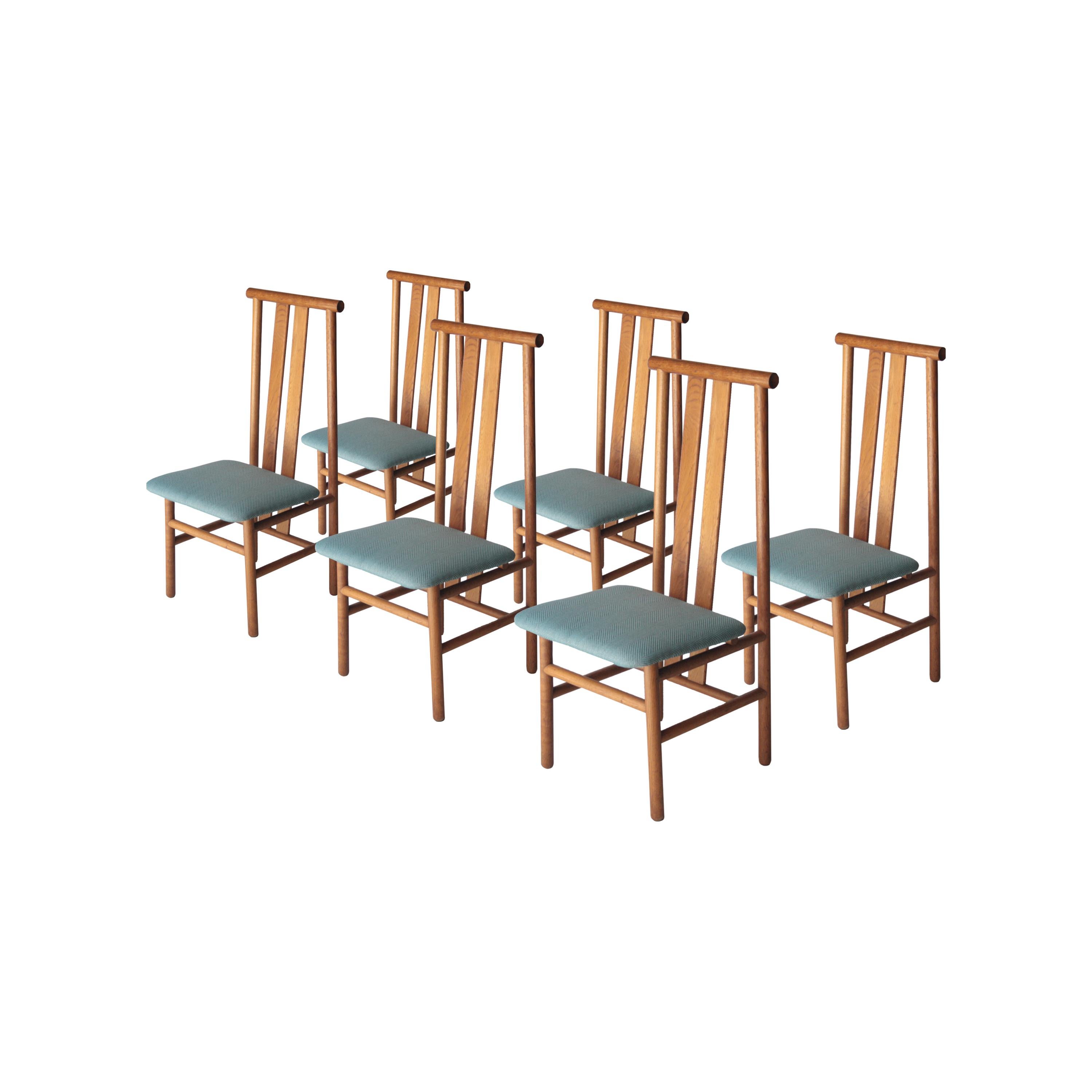Set of Six Chairs Made of Teak with Upholstered Seat, Italy, 1960 2