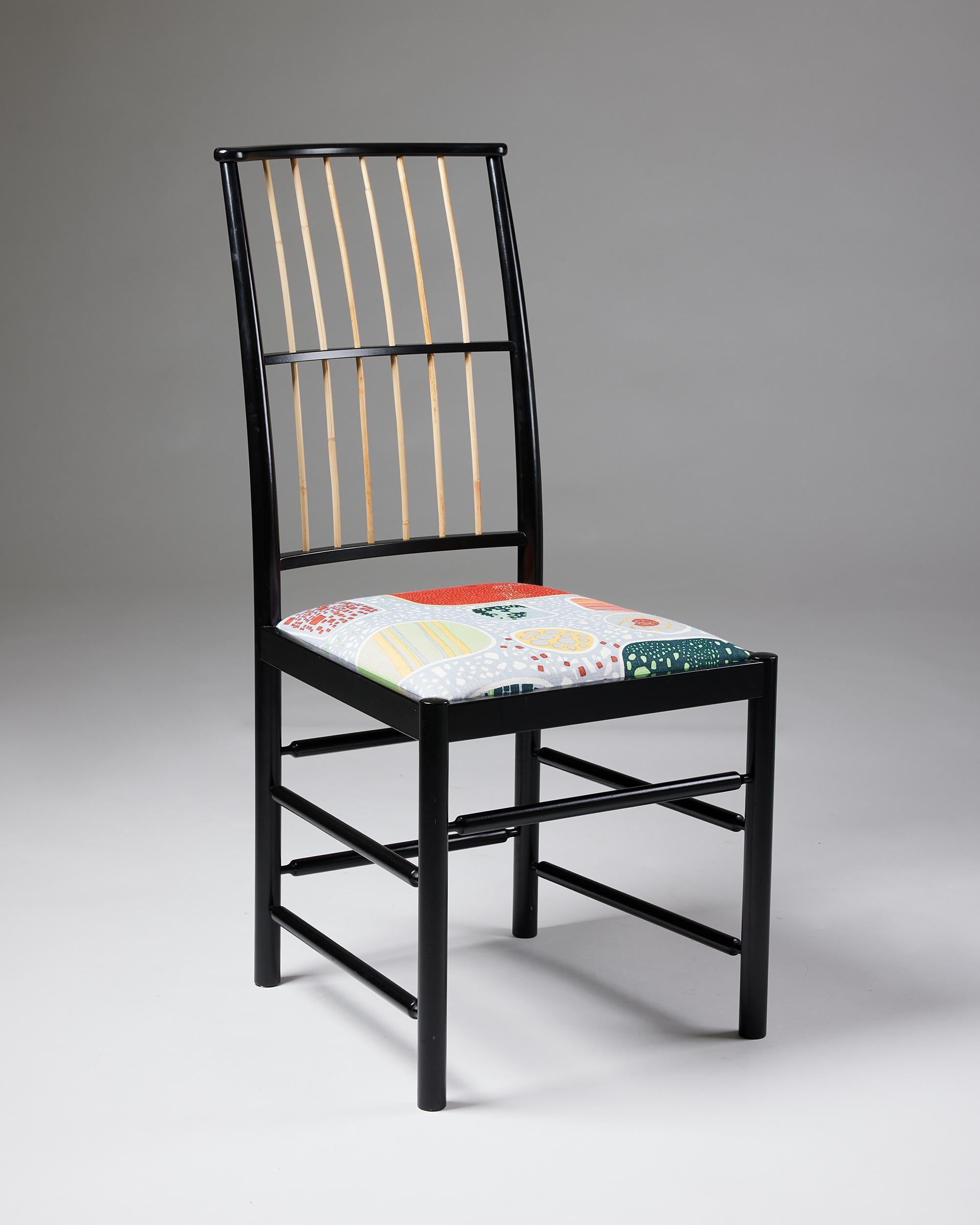 Swedish Set of Six Chairs Model 2025 Designed by Josef Frank for Svenskt Tenn For Sale