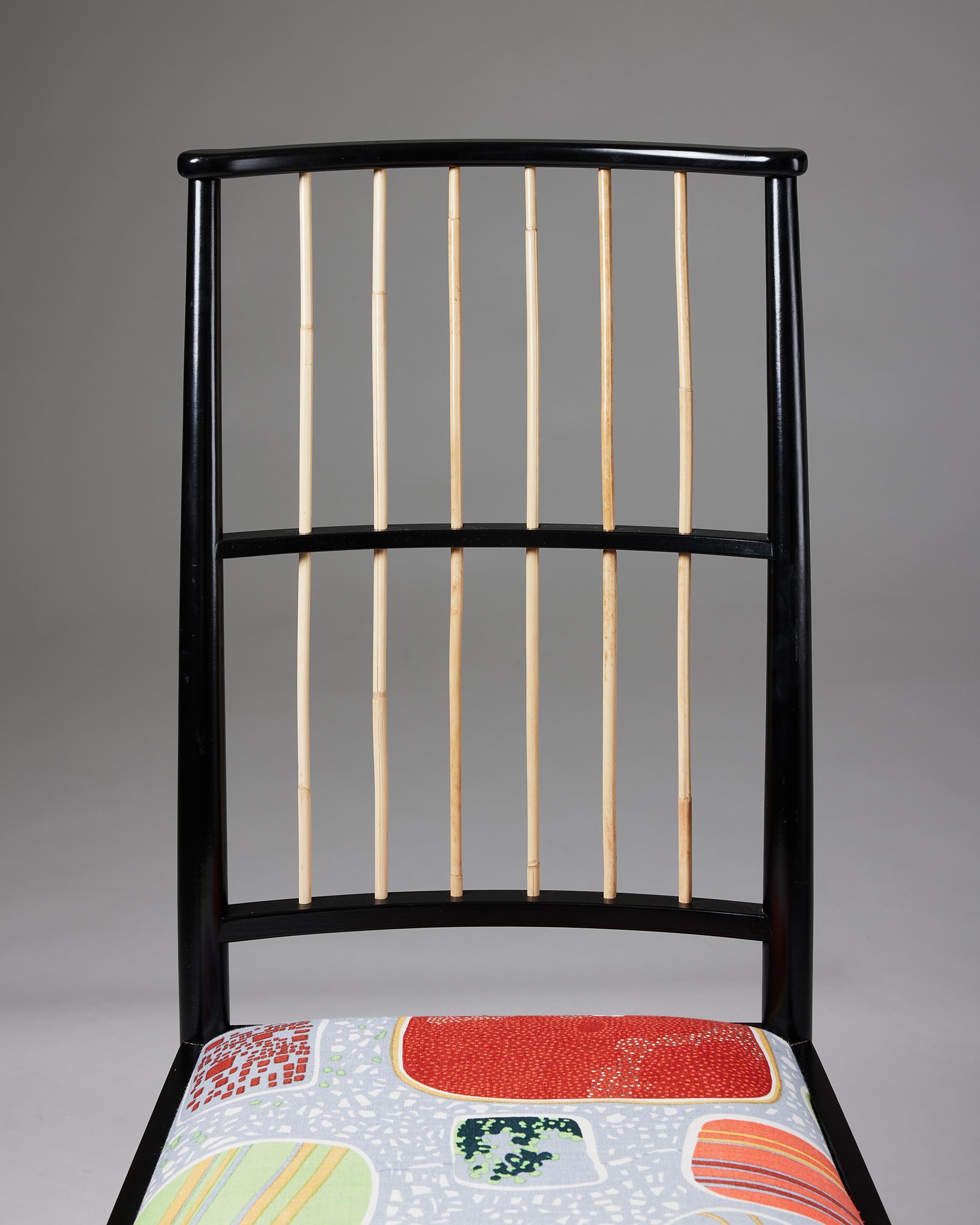 Set of Six Chairs Model 2025 Designed by Josef Frank for Svenskt Tenn For Sale 2