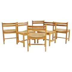 Set of Six Chairs, Model Asserbo, by Børge Mogensen
