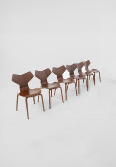 Set of Six Chairs Model Grand Prix by Fritz Hansen