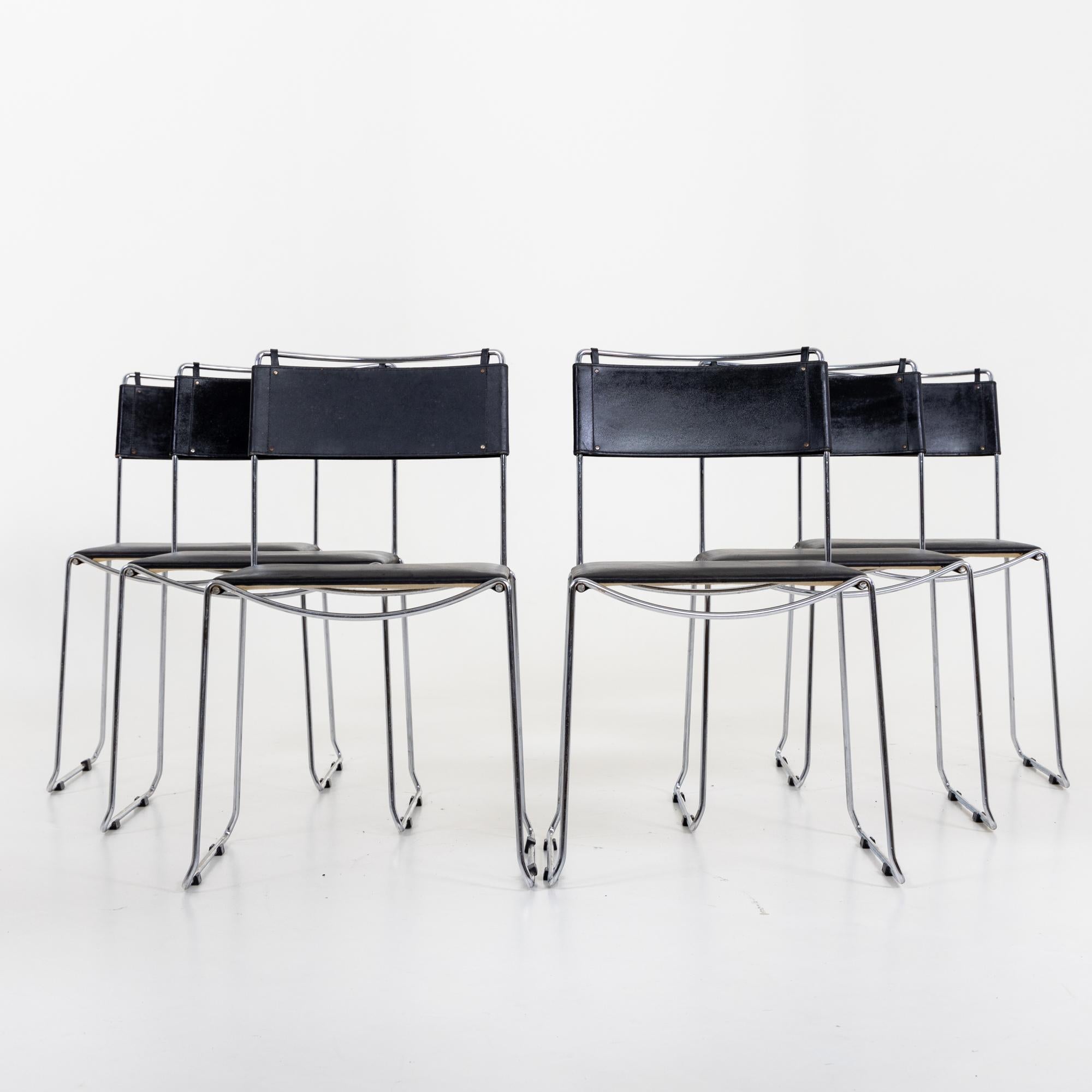 Modern Set of six Chairs, model 'Jodi' by Sintesi, Italy 1980s