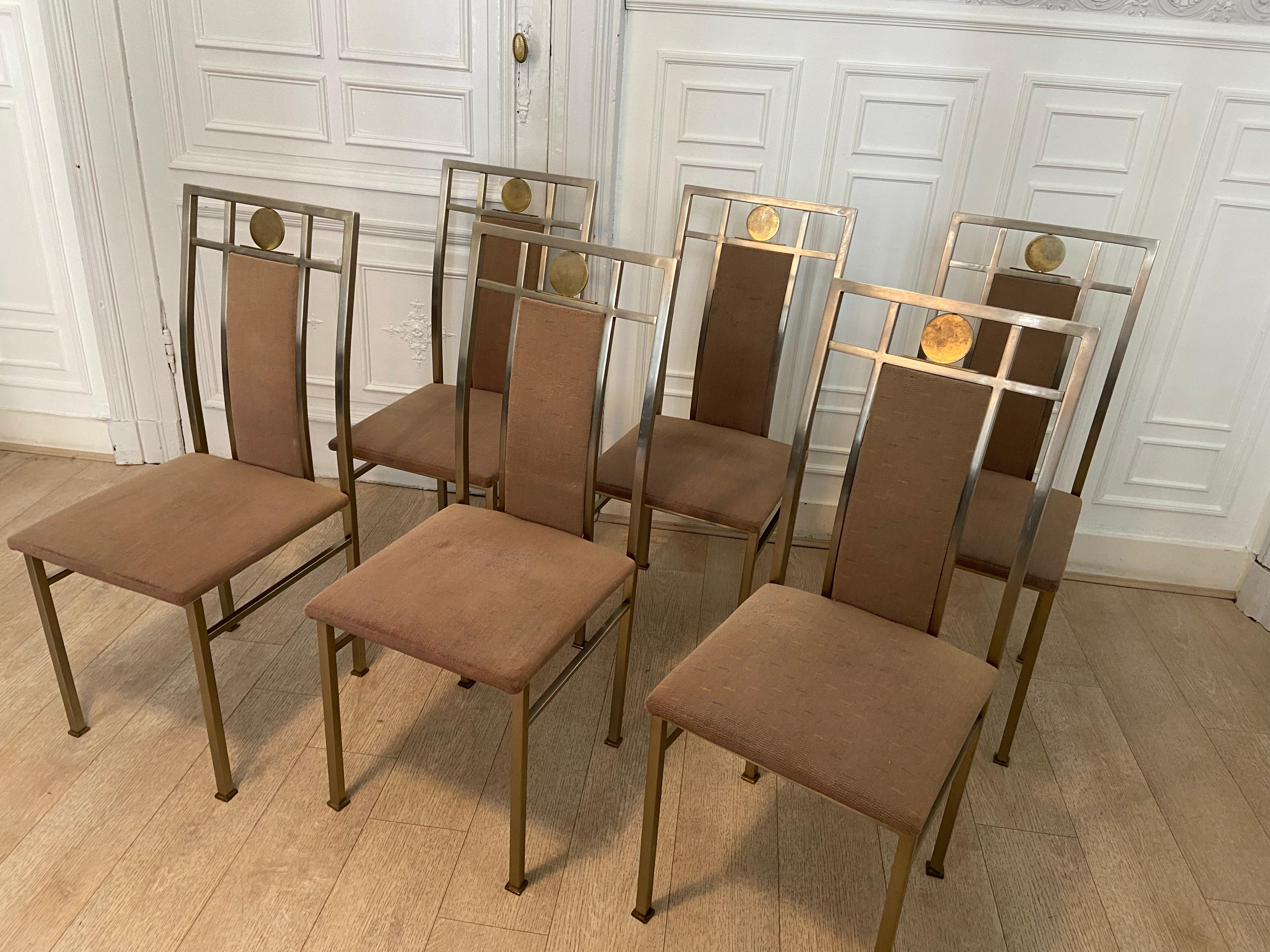 20th Century Set of Six Chairs Produced by the Belgian Manufacturer Belgo Chrom in the 80s For Sale