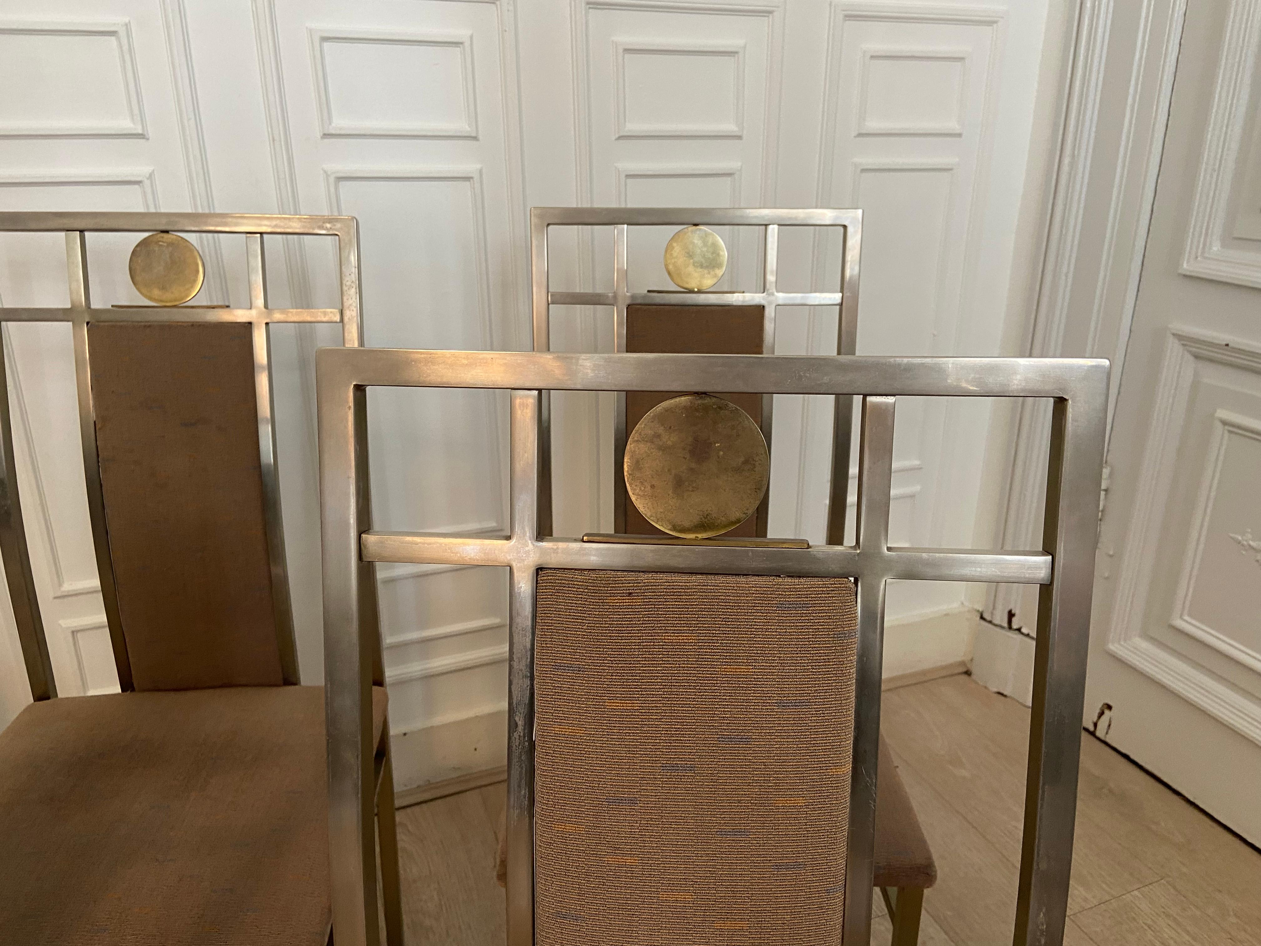 20ième siècle Ensemble de six chaises produites par le fabricant belge Belgo Chrom dans les années 80 en vente