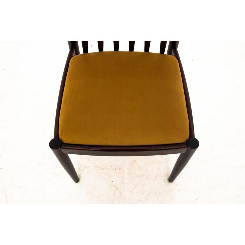 Danish Set of Six Chairs Scandinavian Modern Designed by Henry Walter Klein, 1960s
