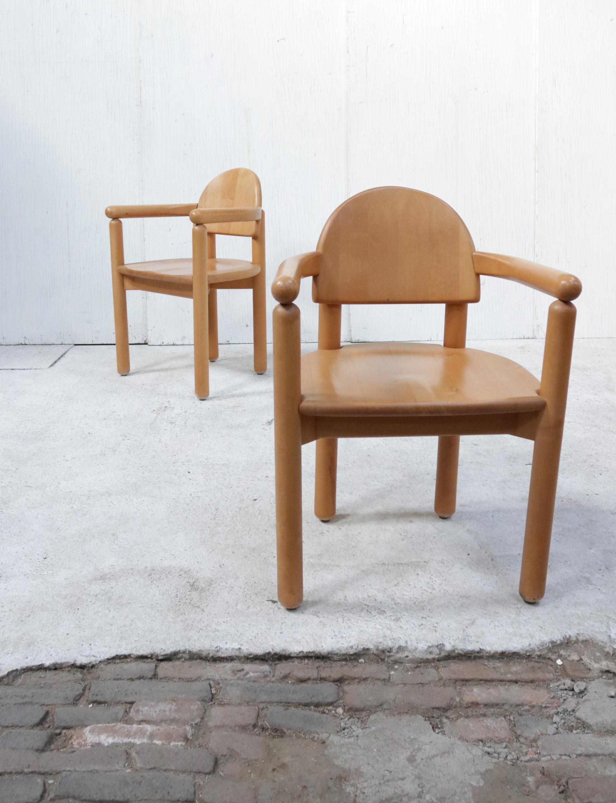 Set of Six Chairs Solid Beechwood by Rainer Daumiller for Hirtshals, 1970s For Sale 6