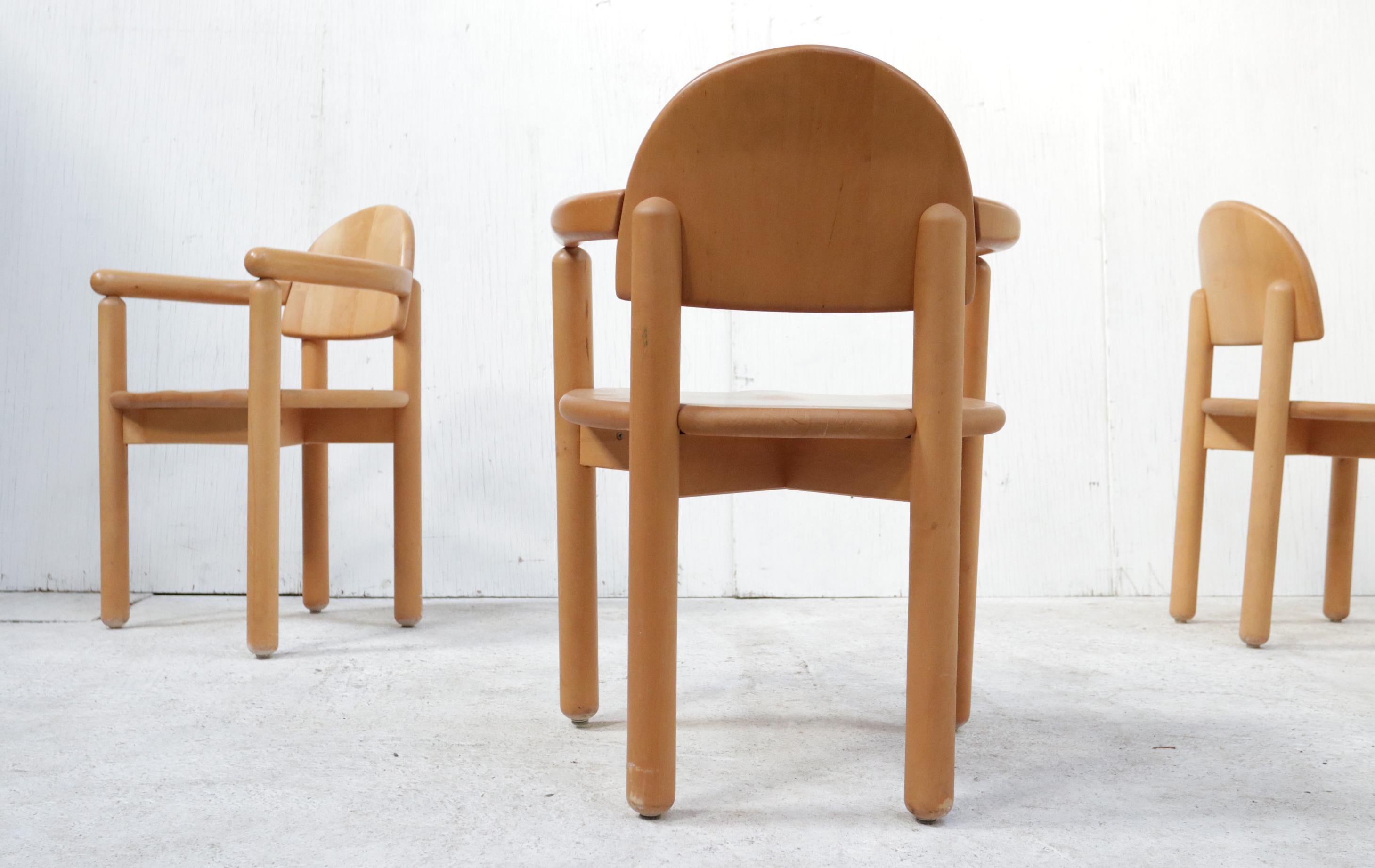 Set of Six Chairs Solid Beechwood by Rainer Daumiller for Hirtshals, 1970s For Sale 7