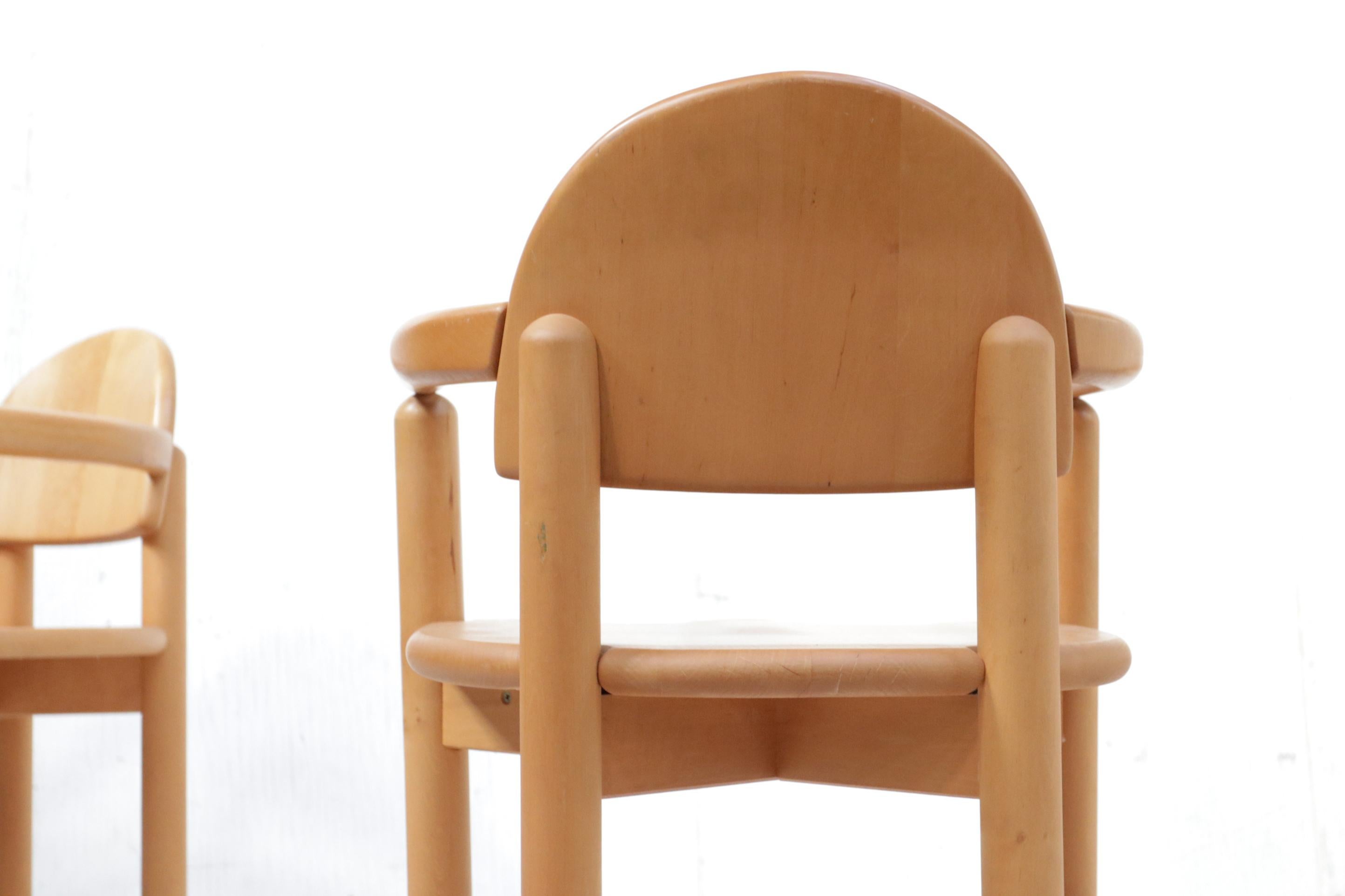 Set of Six Chairs Solid Beechwood by Rainer Daumiller for Hirtshals, 1970s For Sale 8