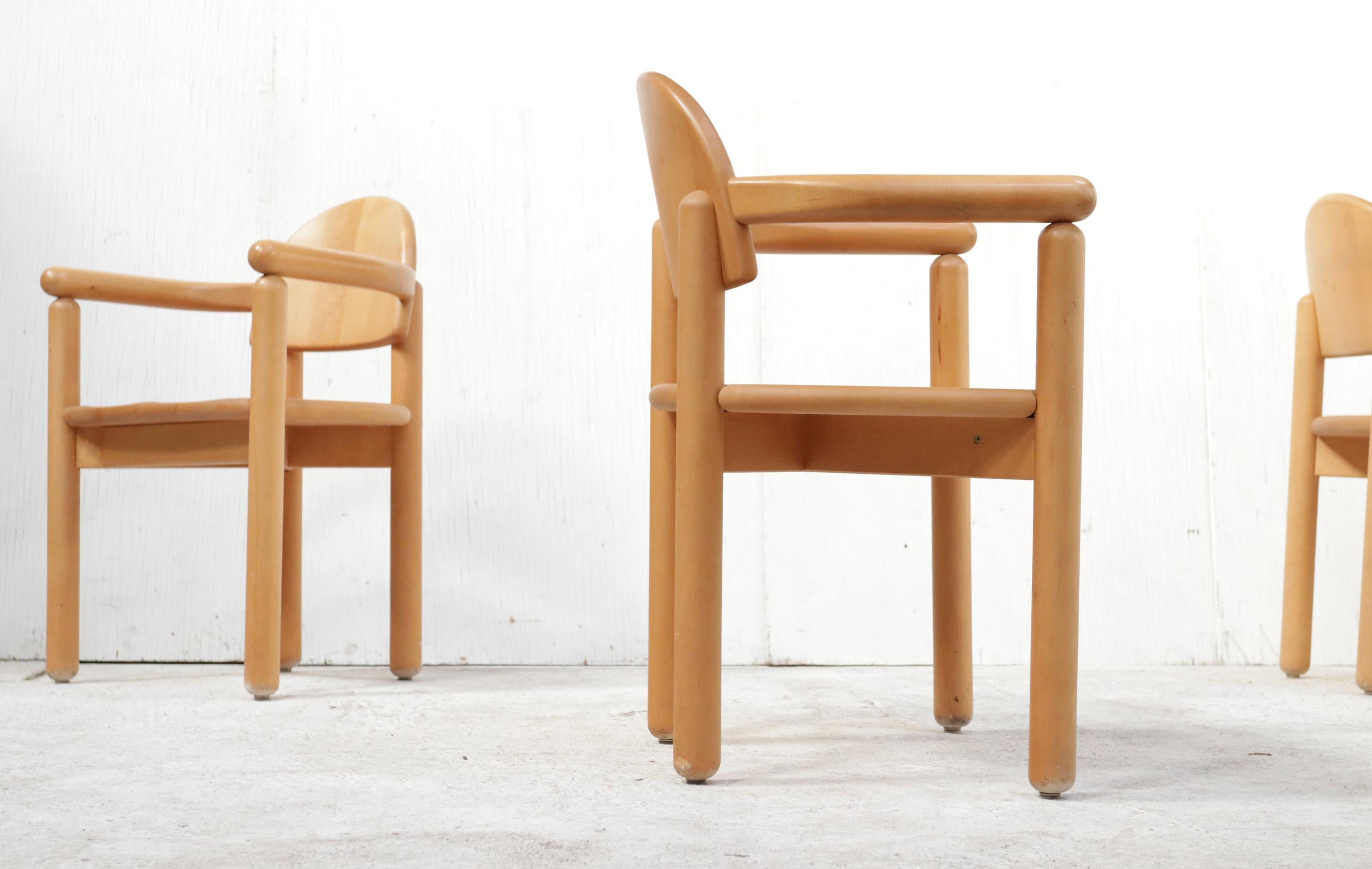 Set of Six Chairs Solid Beechwood by Rainer Daumiller for Hirtshals, 1970s For Sale 10