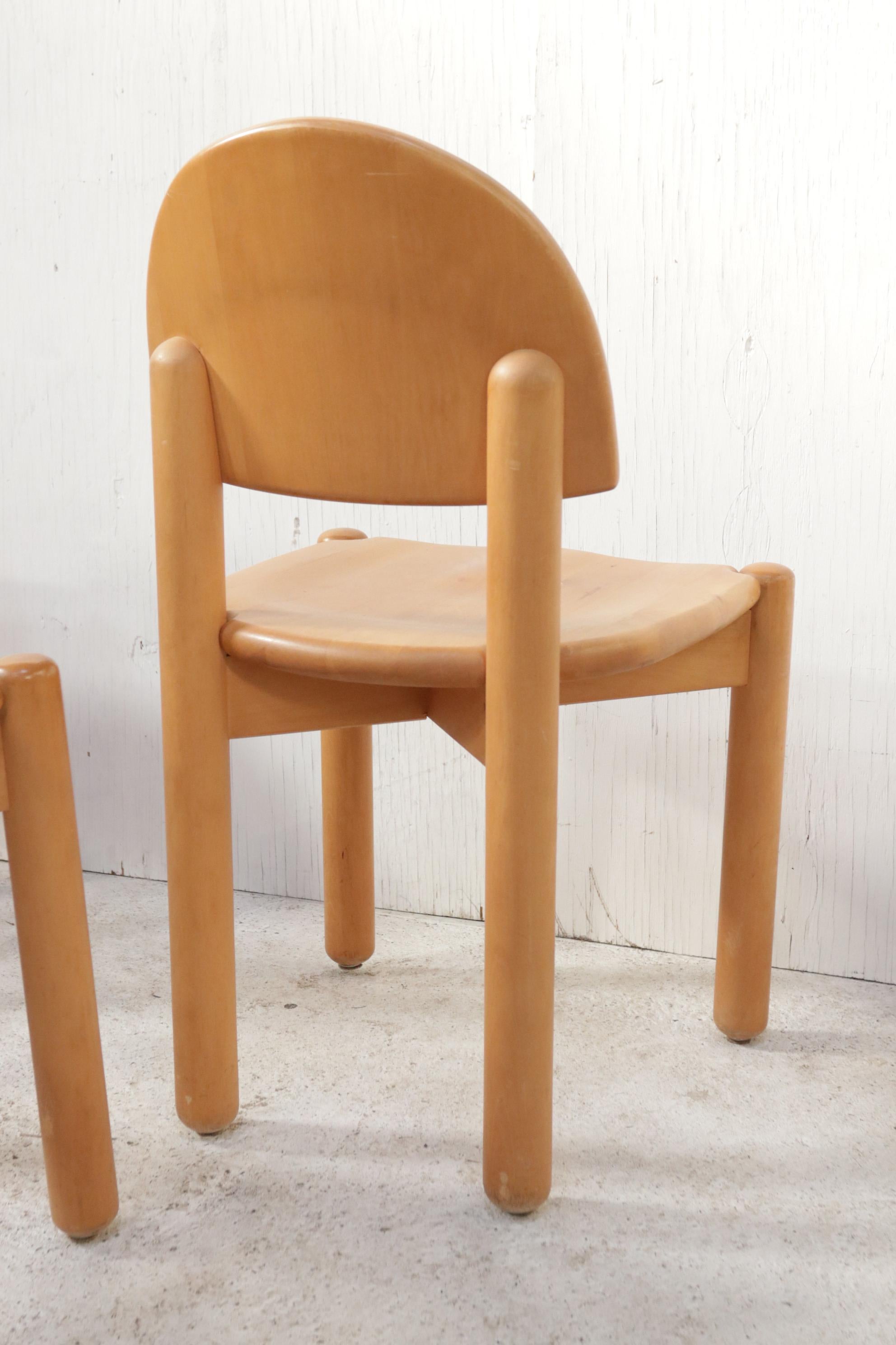 Late 20th Century Set of Six Chairs Solid Beechwood by Rainer Daumiller for Hirtshals, 1970s For Sale