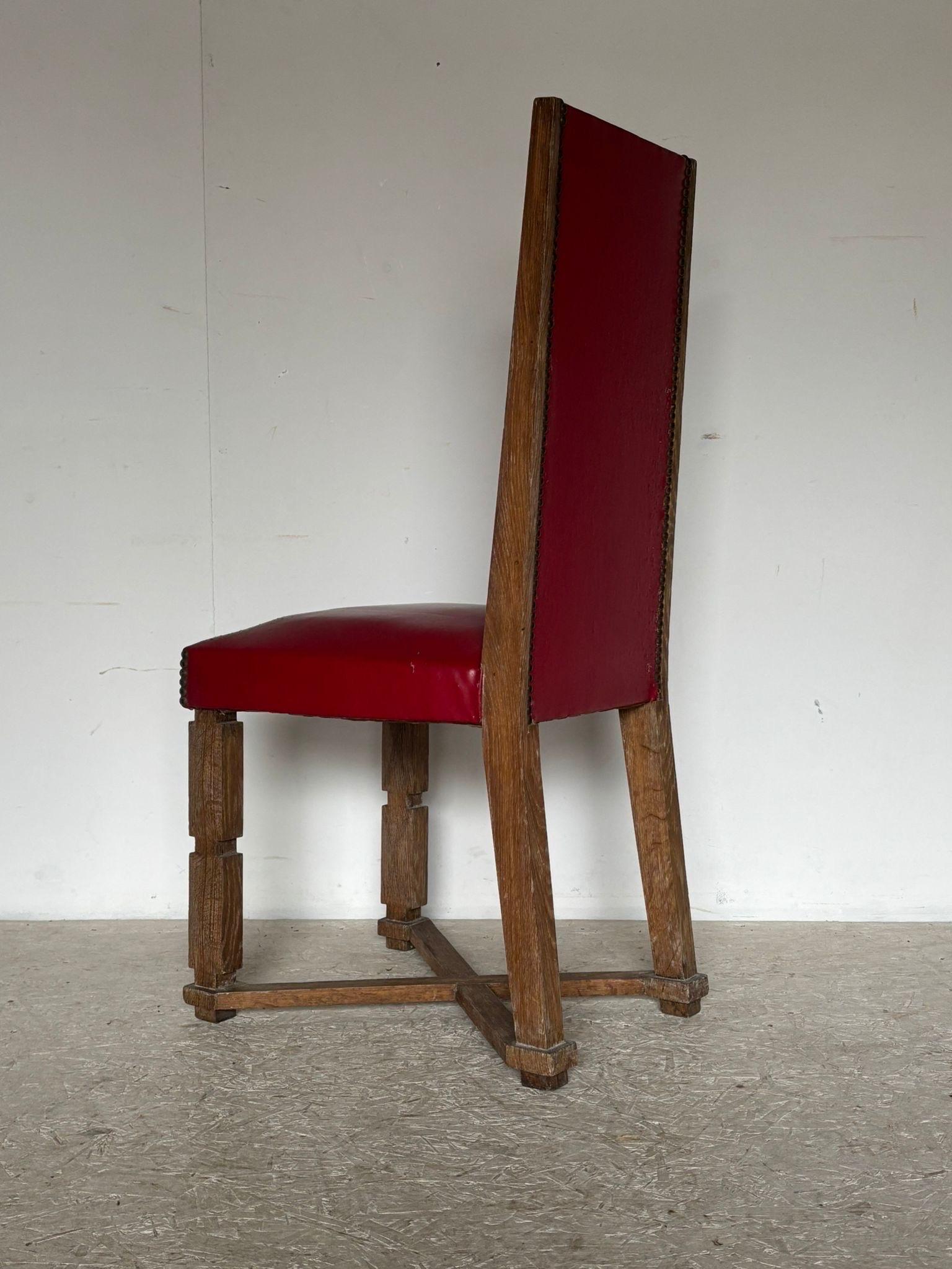 Mid-Century moderno Set di sei sedie con n rovere cerato in vendita