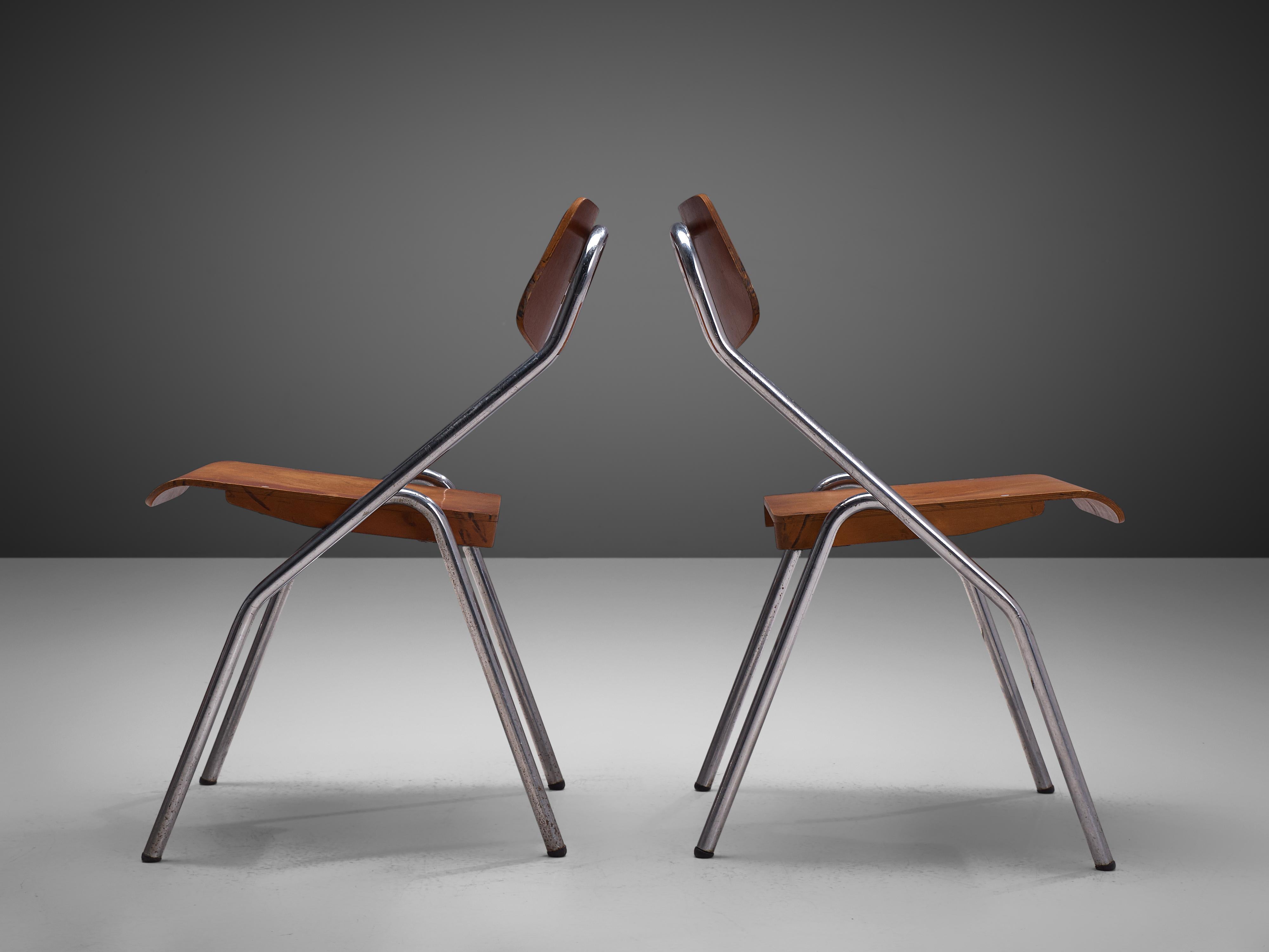 Set of Six Dutch Chairs with Tubular Frame 5