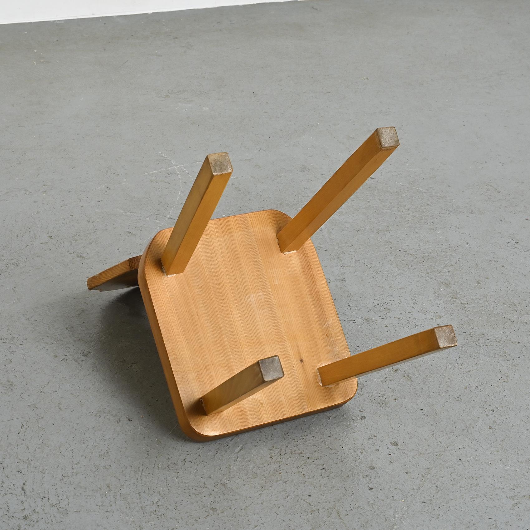20th Century Set of Six Chalet Wooden Chairs, France, 1960