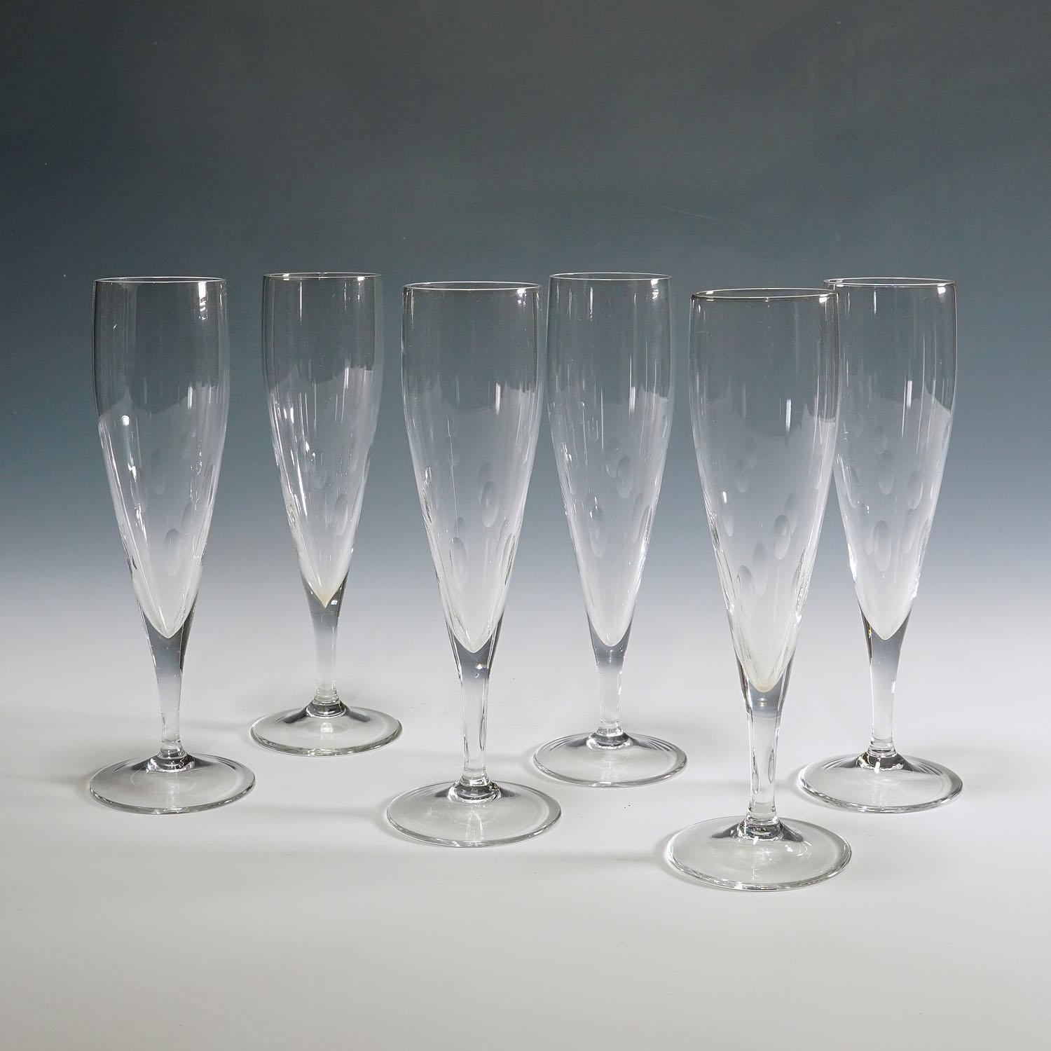 Set of Six Champagne Flutes by Wagenfeld for WMF, Germany, 1950s

This set of champagne flutes was designed by the former Bauhaus member Prof. Wilhelm Wagenfeld for WMF, Germany in 1951. The name of the design is 